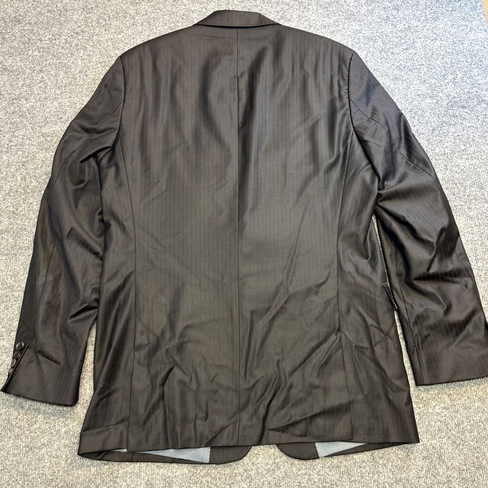 Vintage BOSS Hugo Boss Super 120 Wool Pasolini Movie Suit Set Black Pinstripe 40L 36x32 Size 40R - 7 Thumbnail