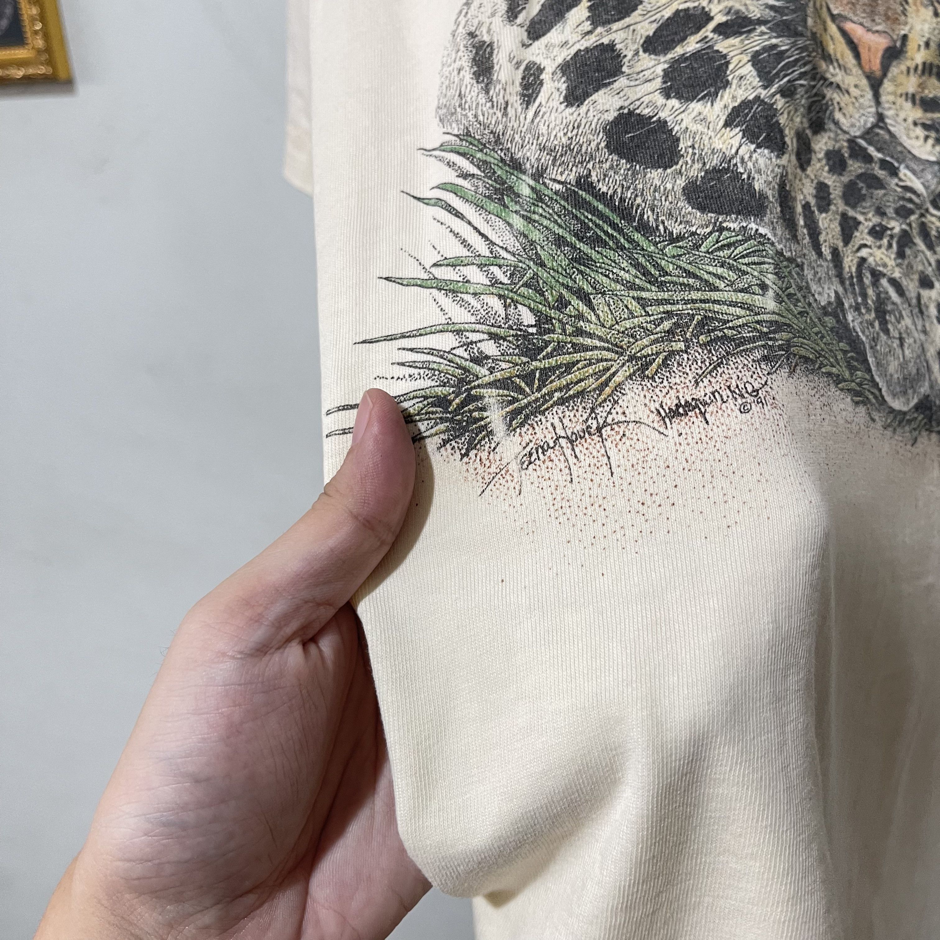 Vintage Vintage 90s Leopard Wildlife T-Shirt Size US M / EU 48-50 / 2 - 3 Thumbnail