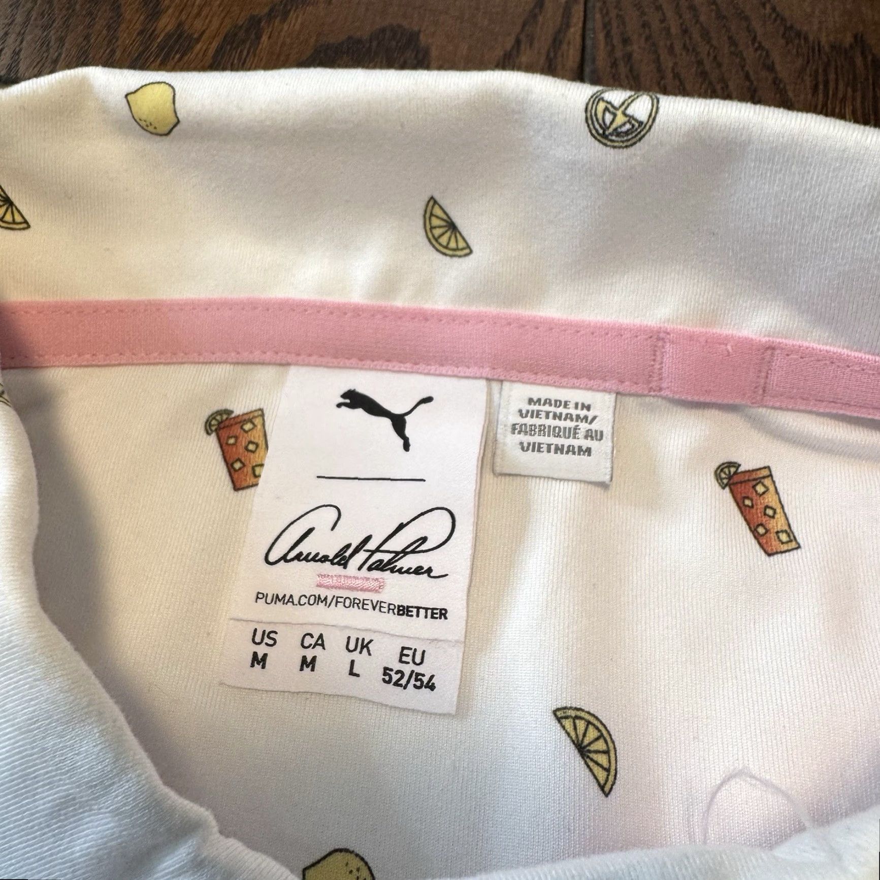 Puma PUMA Polo Golf Shirt Mens Medium Short Sleeve Arnold Palmer Ice Tea Lemon Drink White Size US M / EU 48-50 / 2 - 3 Thumbnail