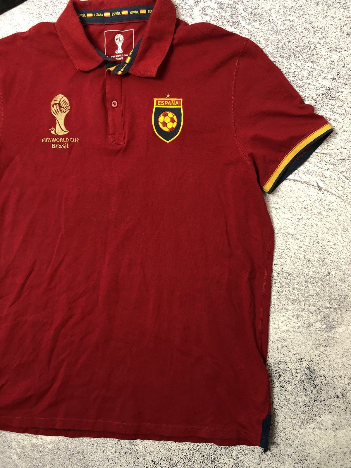 Vintage Vintage soccer jersey Polo Espana FIFA World Cup Brazil y2k Size US XXL / EU 58 / 5 - 3 Thumbnail