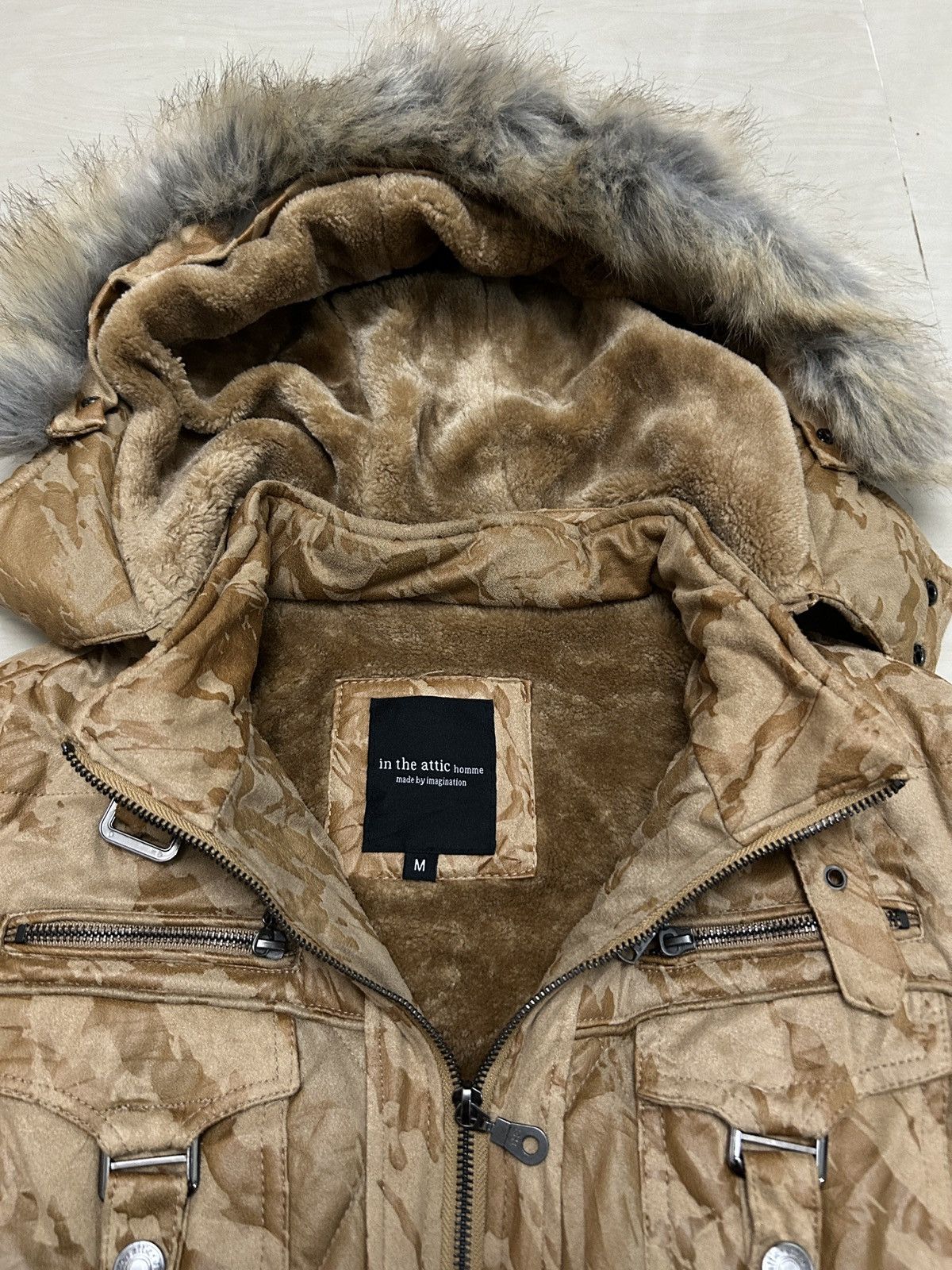 20471120 Rare🔥 Japanese 2000s In The Attic Fur Puffer Grunge Jacket Size US M / EU 48-50 / 2 - 8 Thumbnail