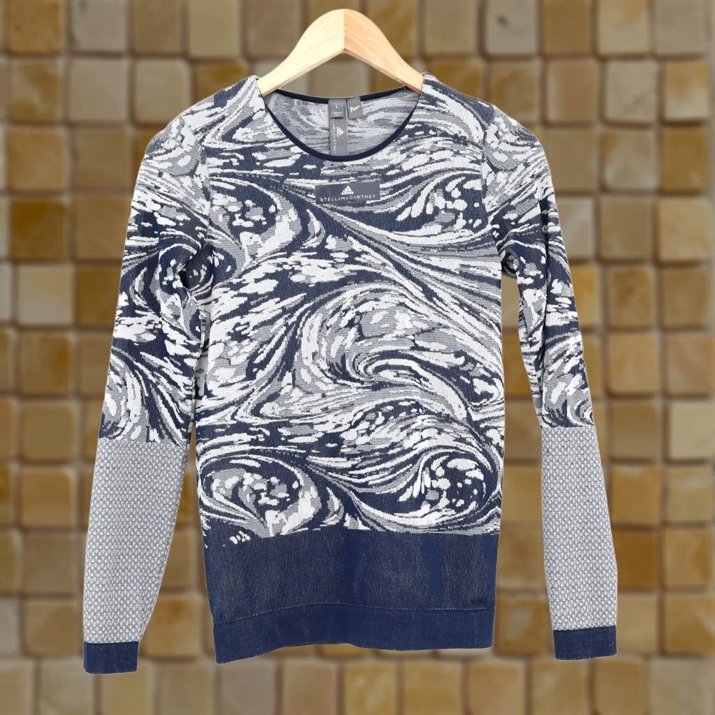 Adidas Adidas Stella McCartney CF4133 Yoga Seamless Tee Collegiate Navy/ White Sz L Size ONE SIZE - 1 Thumbnail