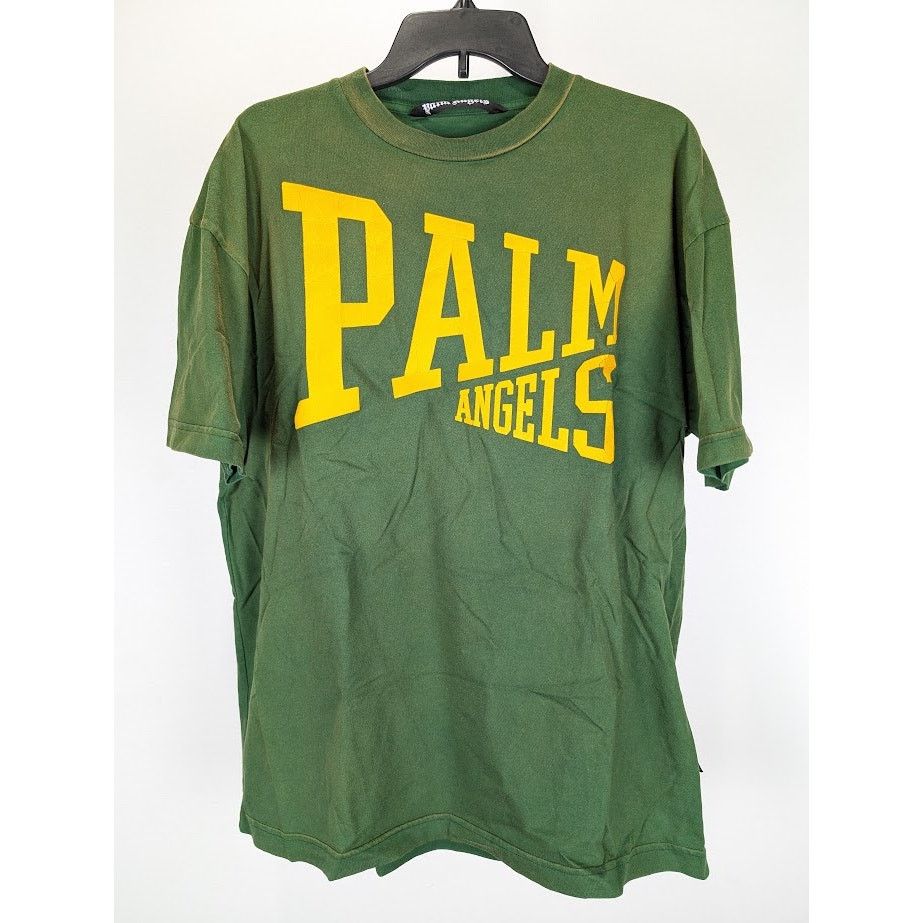 Palm Angels o1rshd1 College T-Shirt in Green Gold Size US L / EU 52-54 / 3 - 3 Thumbnail