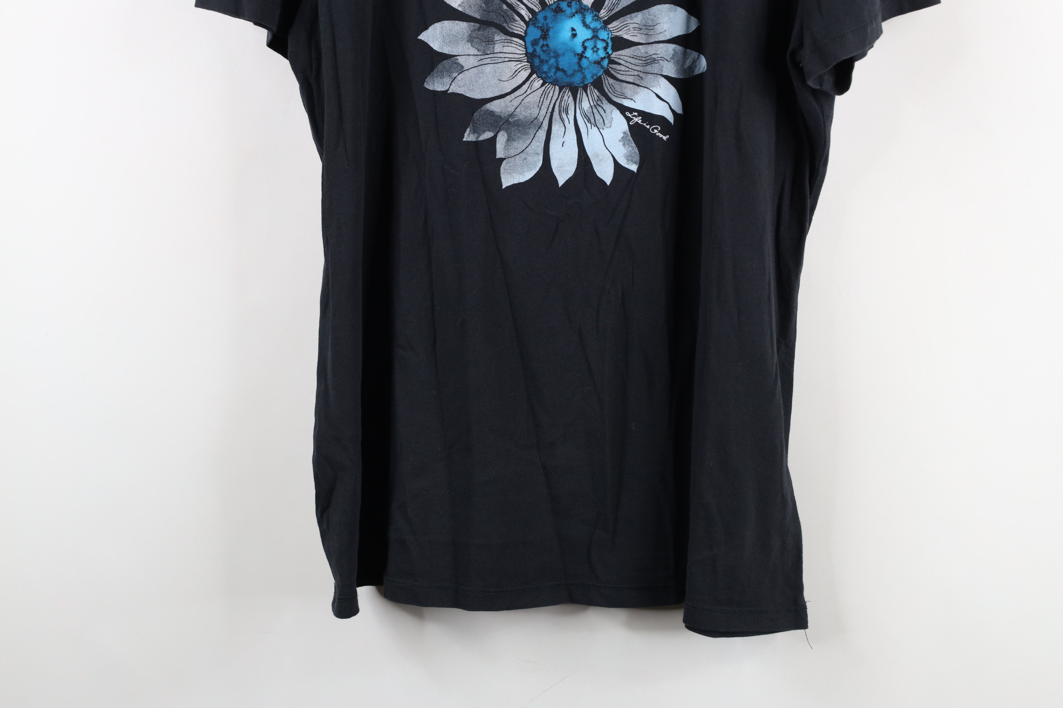 Life is Good × Vintage Life Is Good Spell Out Flower Short Sleeve T-Shirt Black Size L / US 10 / IT 46 - 3 Thumbnail