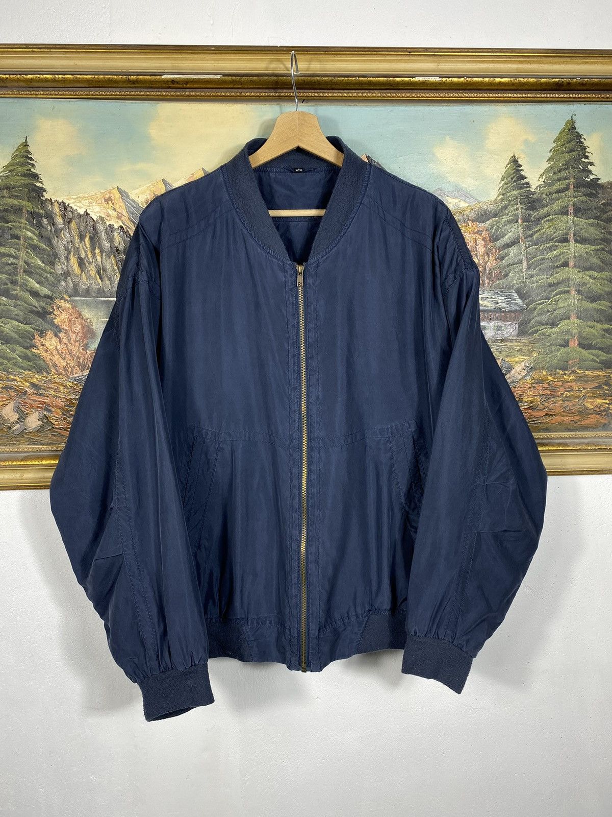 Vintage Vintage 90s Baggy Oversize Silk Bomber Jacket Avant Garde Size US L / EU 52-54 / 3 - 1 Thumbnail