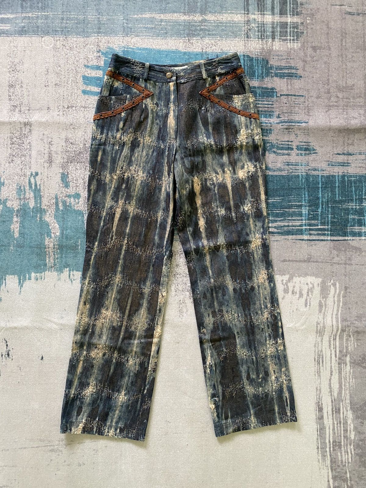 Designer × If Six Was Nine × Vintage Donna Paris Borro Acid Wash Pants Size 26" / US 2 / IT 38 - 1 Thumbnail