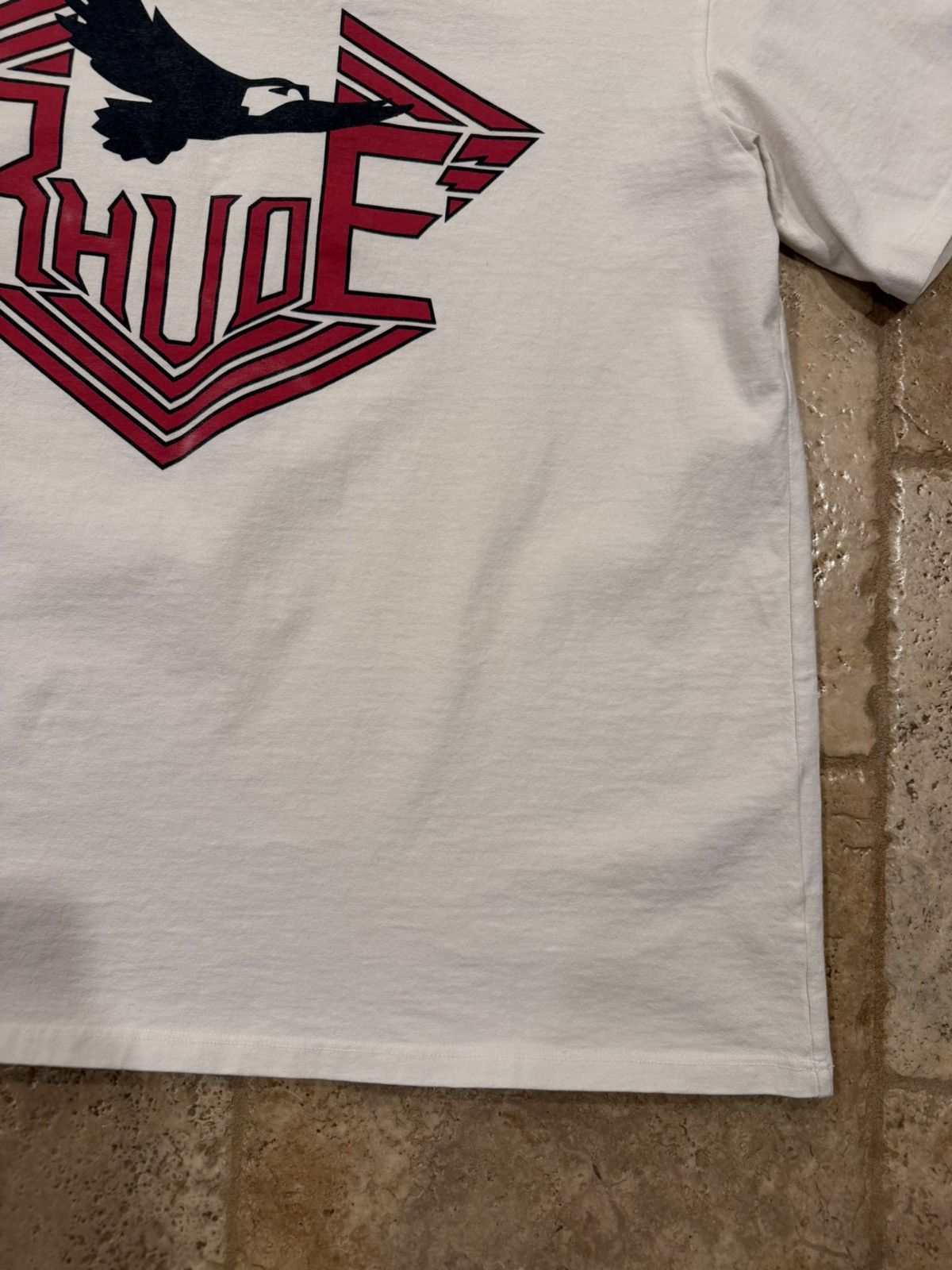 Rhude Rhude Rhanger Rossa Re Eagle Logo Vintage White T-Shirt Size US XL / EU 56 / 4 - 4 Thumbnail