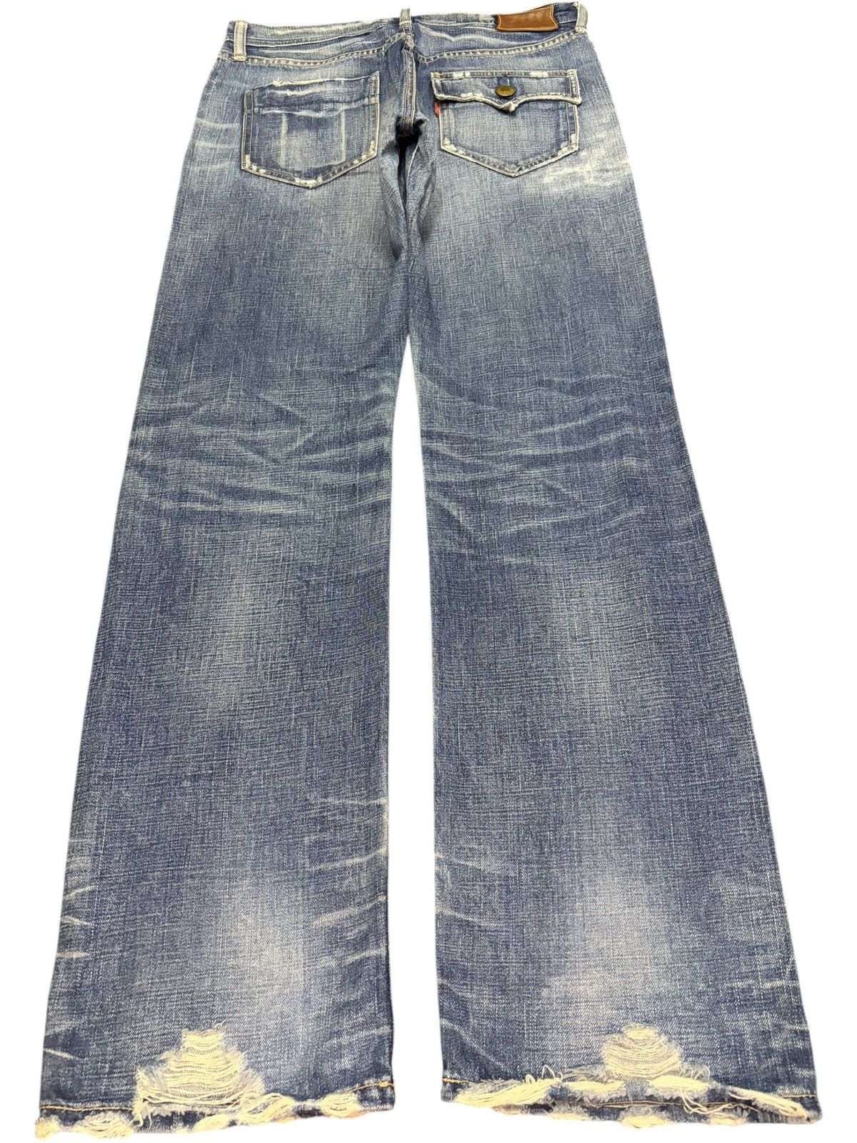 Levi's Vintage 90s Levis 705 Selvedge Distress Loose Jeans Size US 30 / EU 46 - 2 Thumbnail