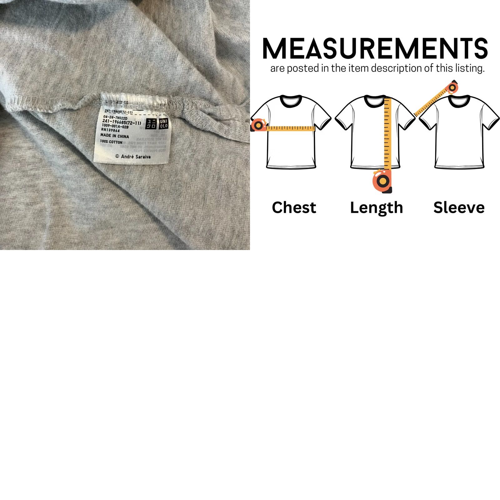Uniqlo Uniqlo T-Shirt Men M Gray Short Sleeve Crew Neck Cotton Logo Size US M / EU 48-50 / 2 - 9 Thumbnail