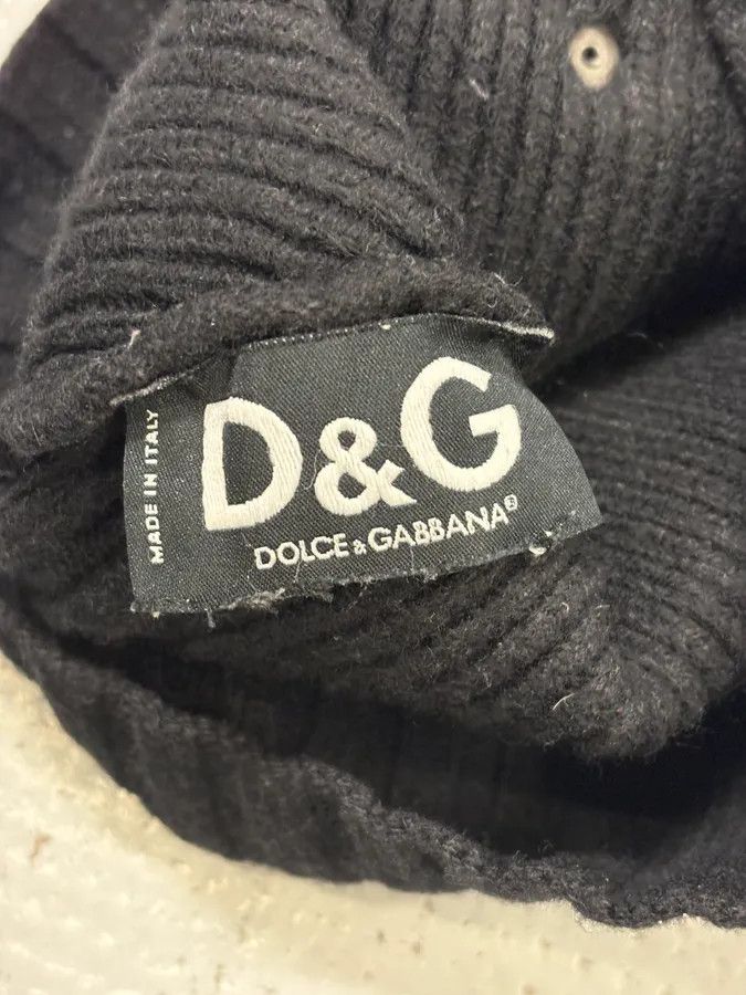 Dolce & Gabbana AW2006 Dolce & Gabbana Black Wool Ribbed Beanie Size ONE SIZE - 10 Thumbnail