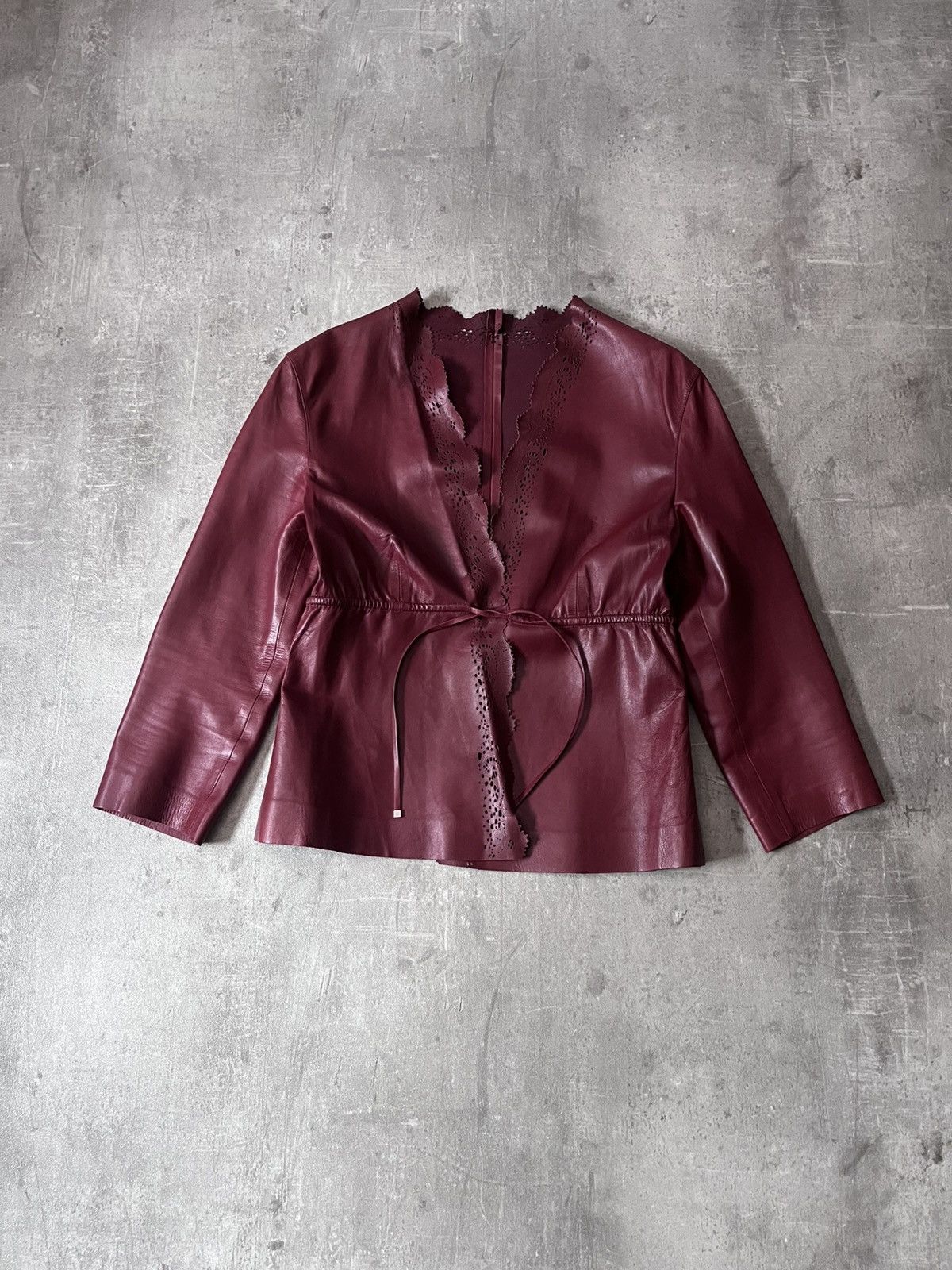 Gucci Gucci by Tom Ford leather jacket Laser cut edging 3/4 sleeve Size L / US 10 / IT 46 - 5 Thumbnail