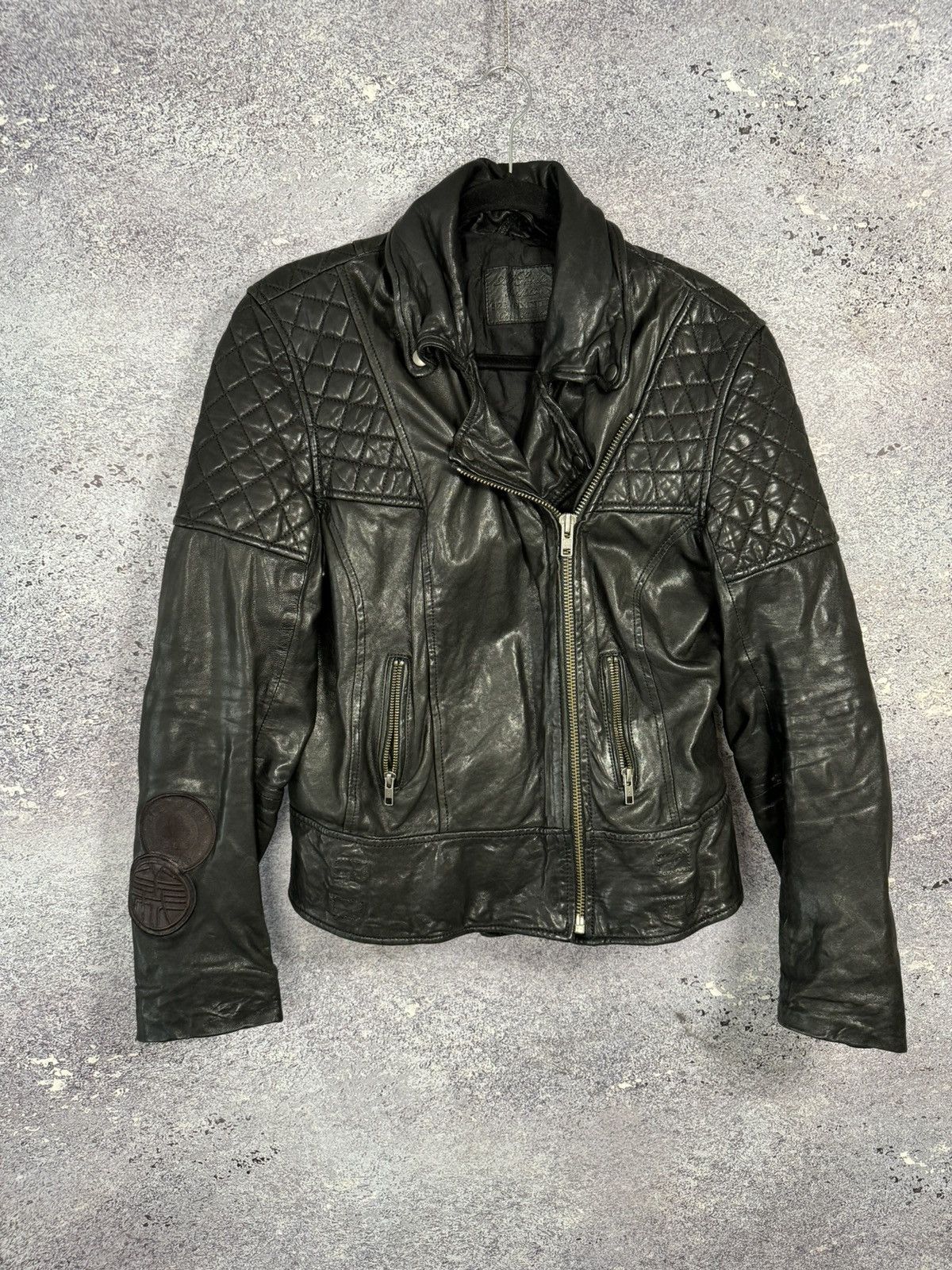 Allsaints All Saints Leather Jacket Women’s Uk 14 Black Lamb Papin Size L / US 10 / IT 46 - 1 Thumbnail
