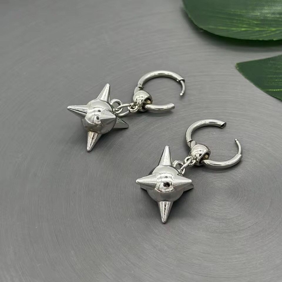 Jewelry Spiky Ball Hoop Dangle Earrings Size ONE SIZE - 3 Thumbnail