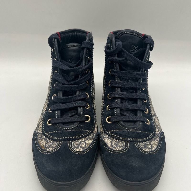 Gucci Gucci Logo High-Top Casual Sneakers in Brown and Black Size US 5.5 / EU 38 - 2 Thumbnail