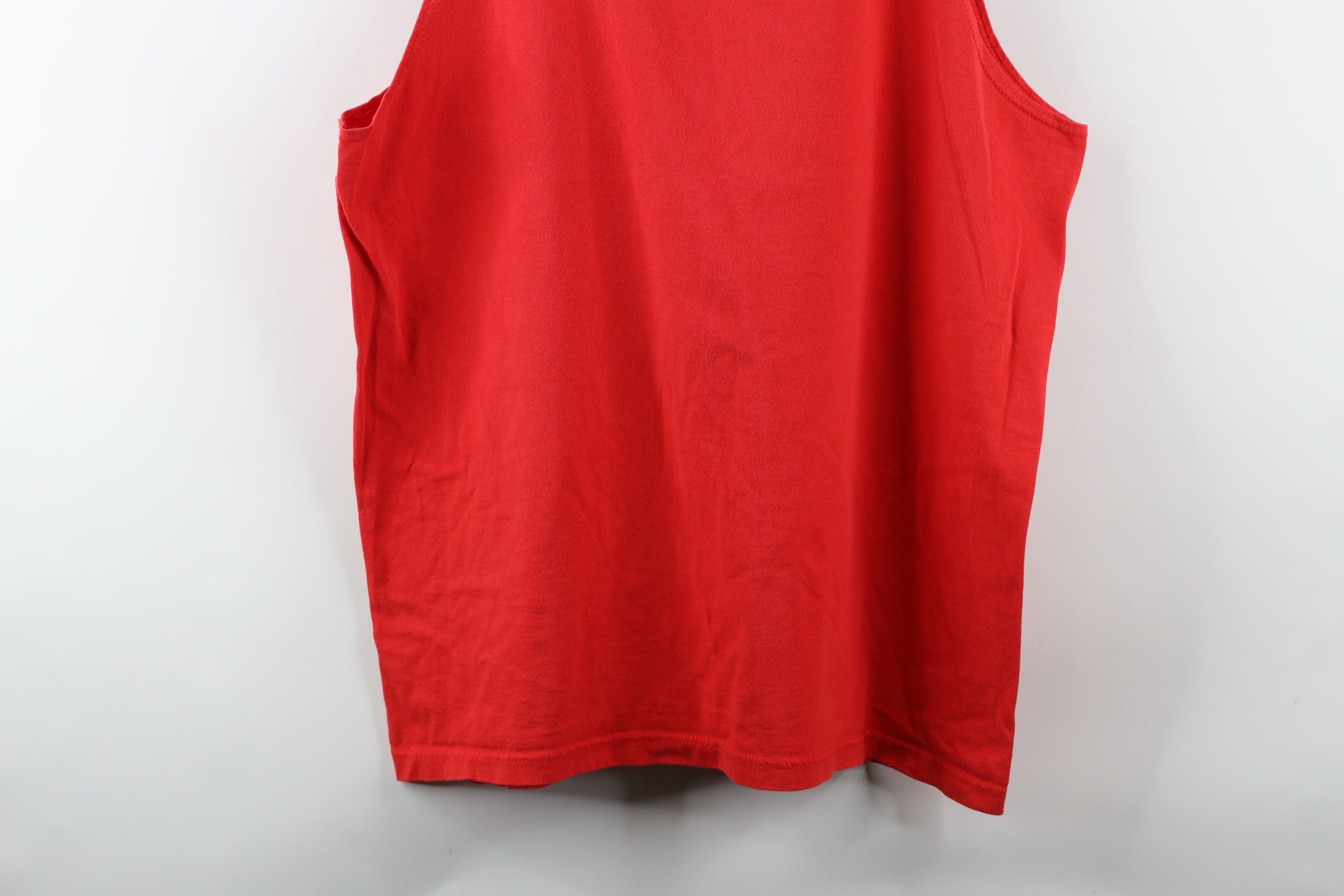 Vintage Vintage 90s Streetwear Tank Top T-Shirt Red Cotton USA Size US L / EU 52-54 / 3 - 3 Thumbnail