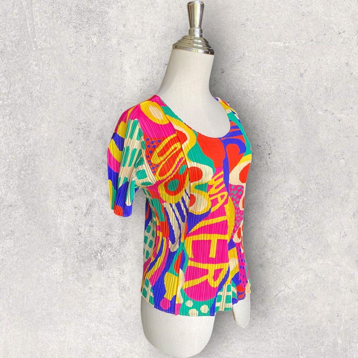 Issey Miyake Pleats Pleases Cut And Sew Abstract Blouse Size M / US 6-8 / IT 42-44 - 4 Thumbnail