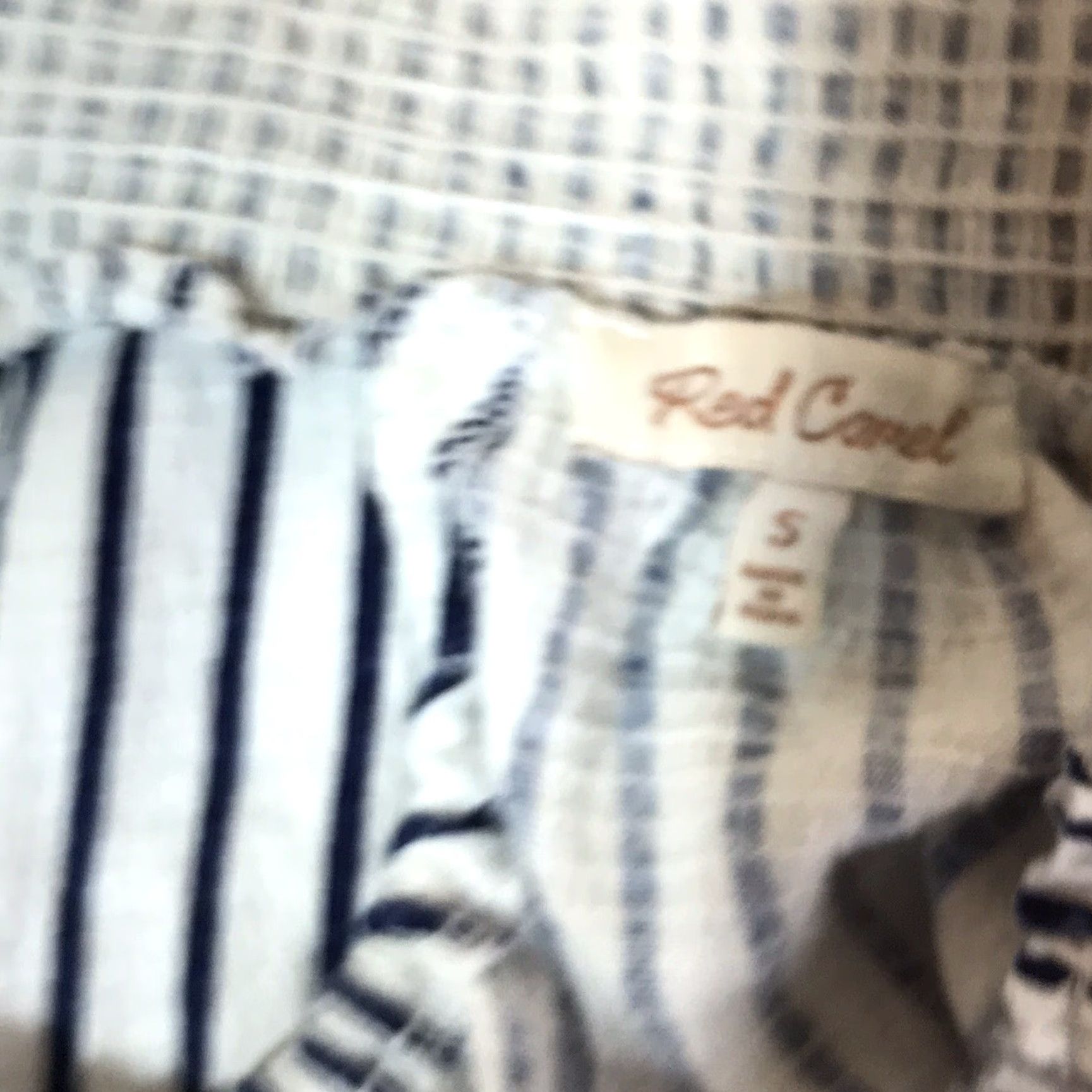 Camel Red Camel Cropped Blouse Junior's Size S White/Blue Striped Flutter Sleeve Casual Women's Top Size S / US 4 / IT 40 - 3 Thumbnail