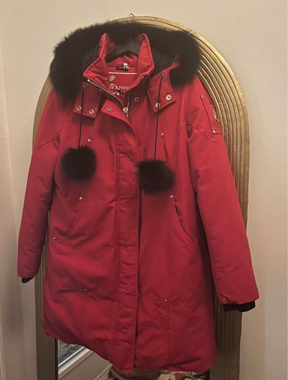 image of Moose Knuckles Original Stirling Parka in Red, Women's (Size XL)