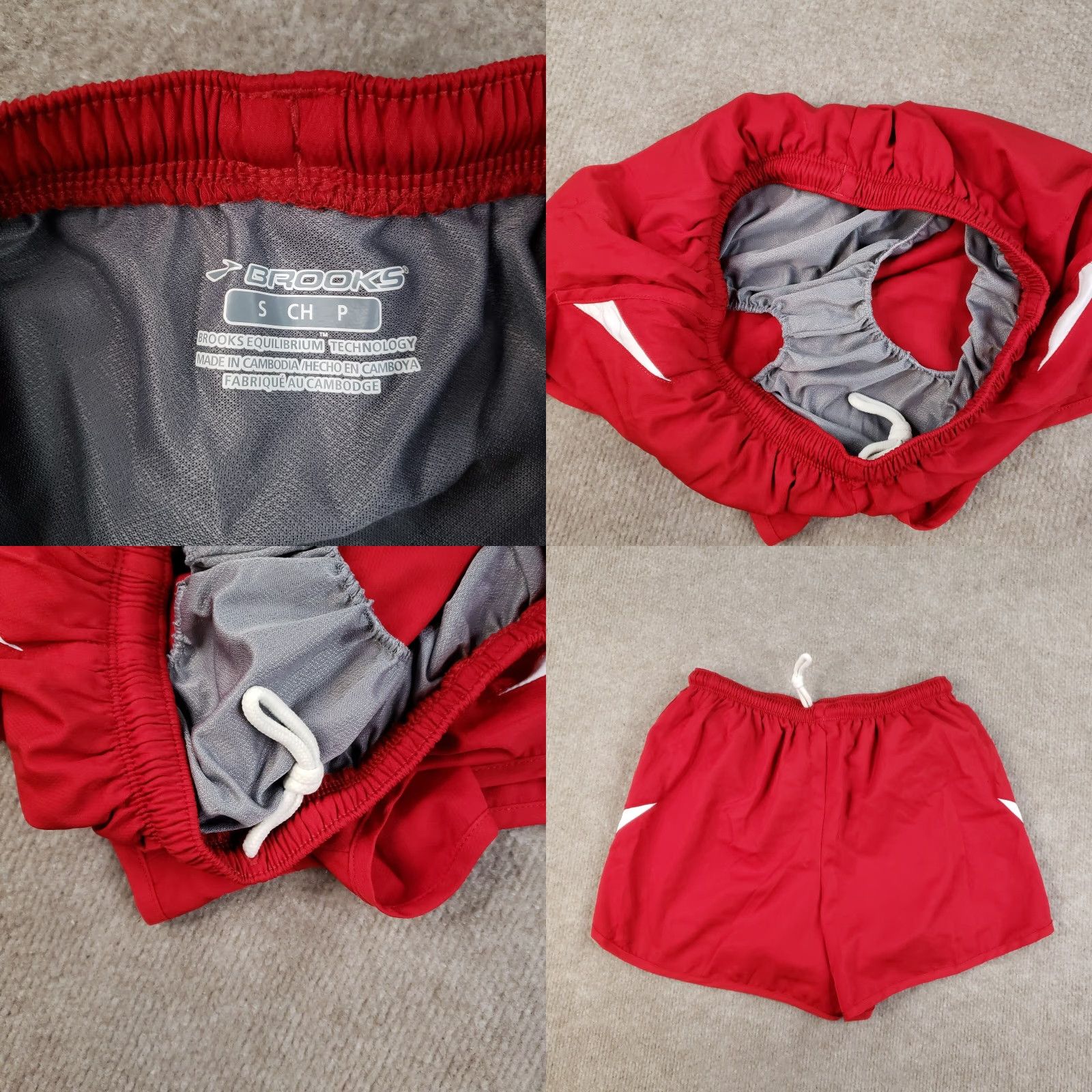 Brooks Brooks Running Shorts Womens Small Red Elastic Waist Drawstring Athletic Activewear Size 24" / US 00 / IT 34 - 8 Thumbnail