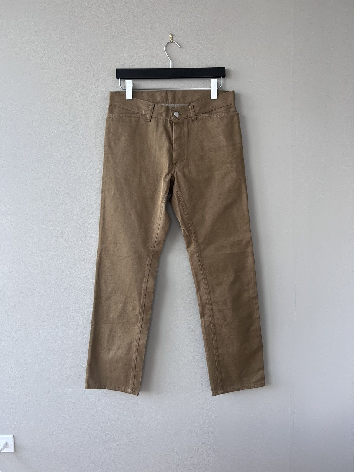 Pre-owned Helmut Lang Press Sample Silk-blend Jeans In Olive