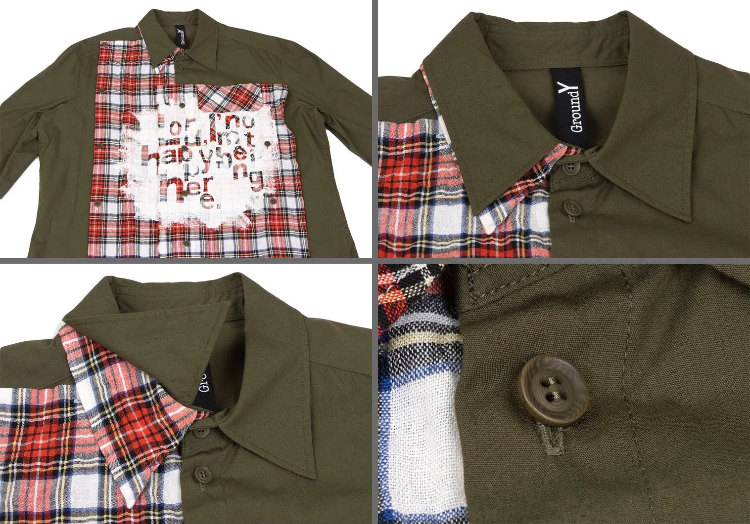 Yohji Yamamoto Tartan Check Pigment Print Set-Up in Khaki and Others Size US 36 / EU 52 - 3 Thumbnail