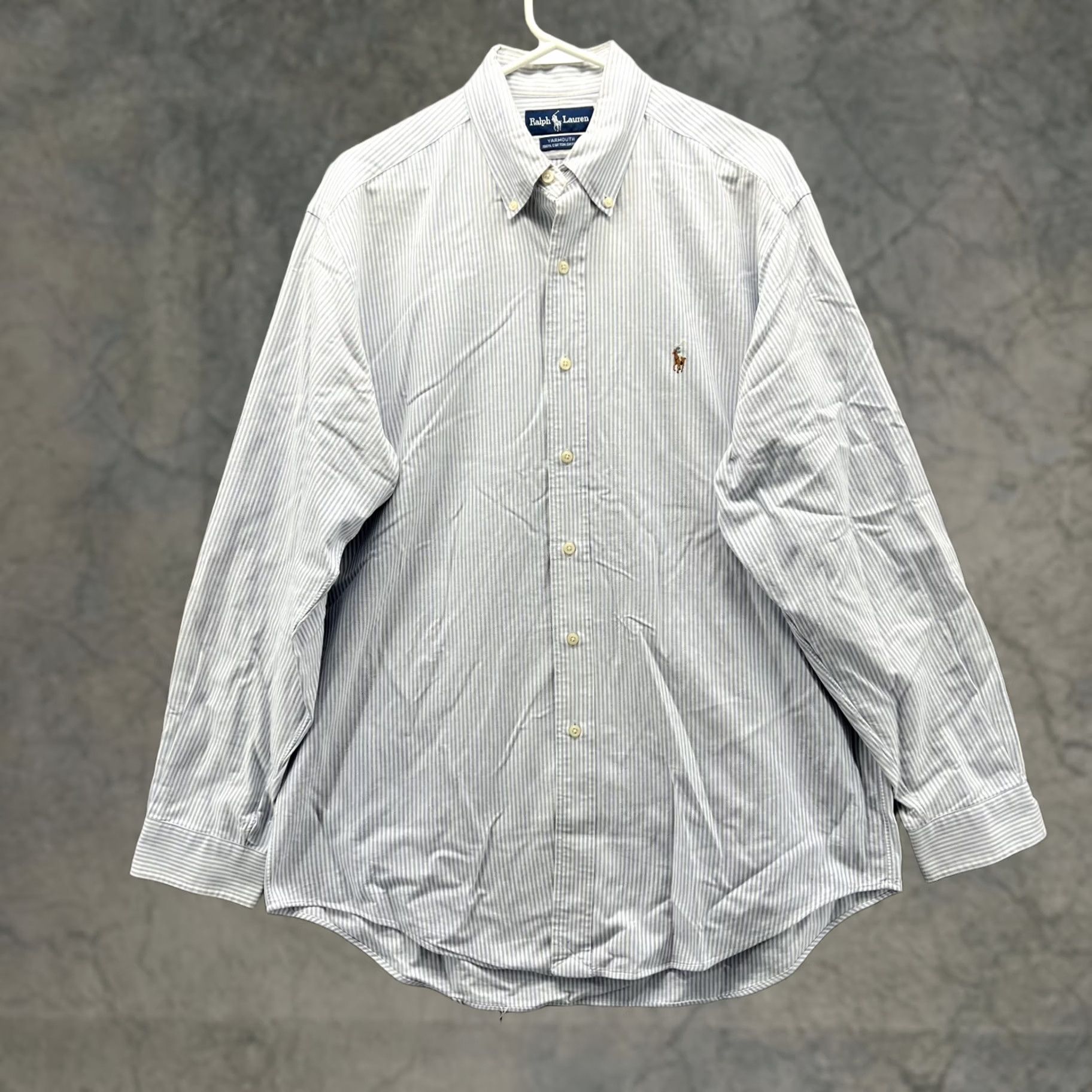 Ralph Lauren Ralph Lauren Shirt Men 16 35 Stripes White Casual Button Down Preppy Yarmouth -Vintage Size US L / EU 52-54 / 3 - 1 Thumbnail