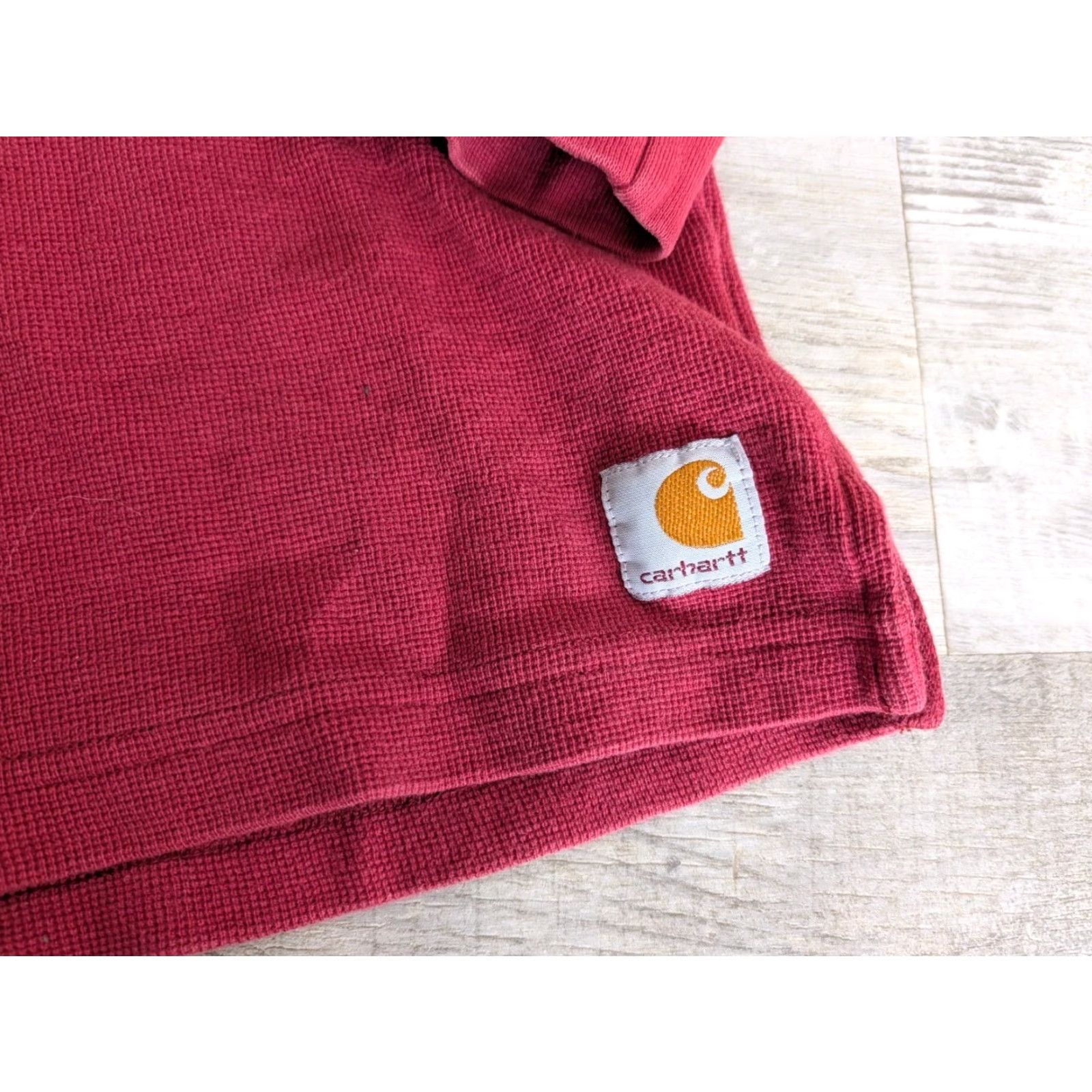 Carhartt Carhartt Long Sleeve Thermal Shirt Mens XL Waffle Knit Burgundy Size US XL / EU 56 / 4 - 2 Thumbnail