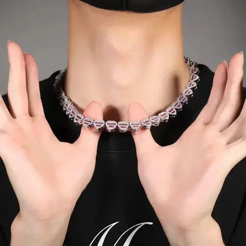 Jewelry 20" Baguette CZ Heart Iced Out Cubic Necklace🔥🔥🔥 Size ONE SIZE - 4 Thumbnail