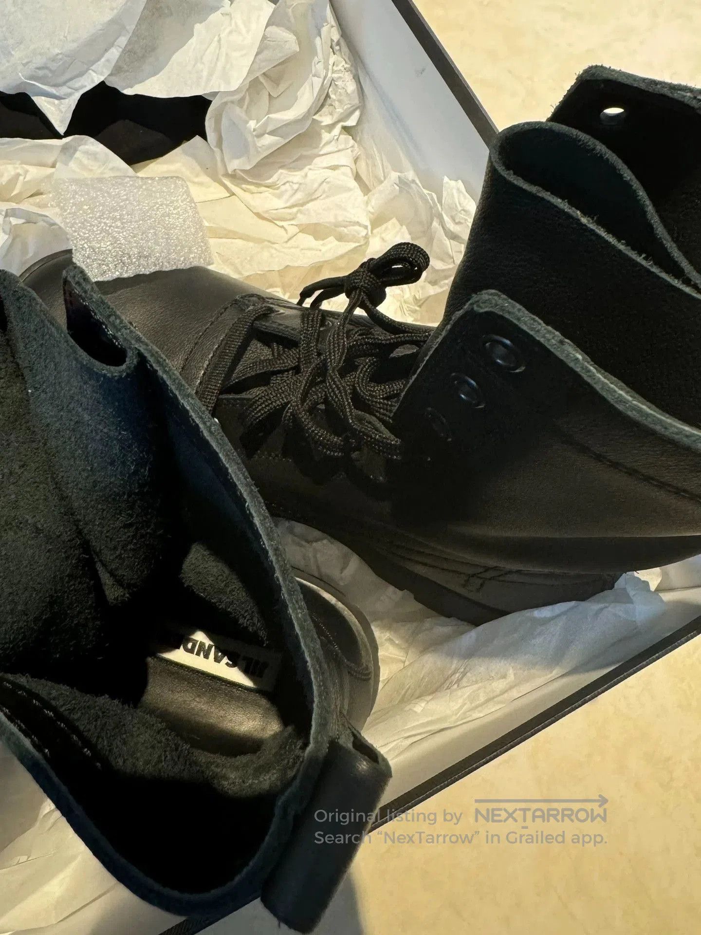 Jil Sander Black Leather Lace. Size US 7 / EU 40 - 3 Thumbnail