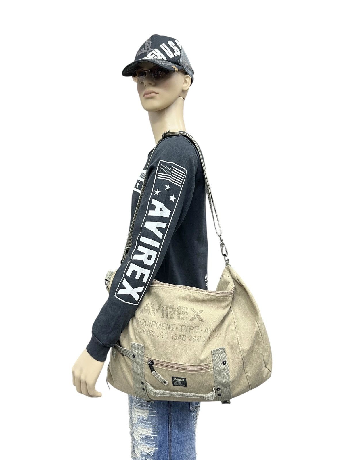 Avirex VERY RARE🔥Vintage AVIREX Multiway Canvas Bagpack Crossbody Size ONE SIZE - 4 Thumbnail