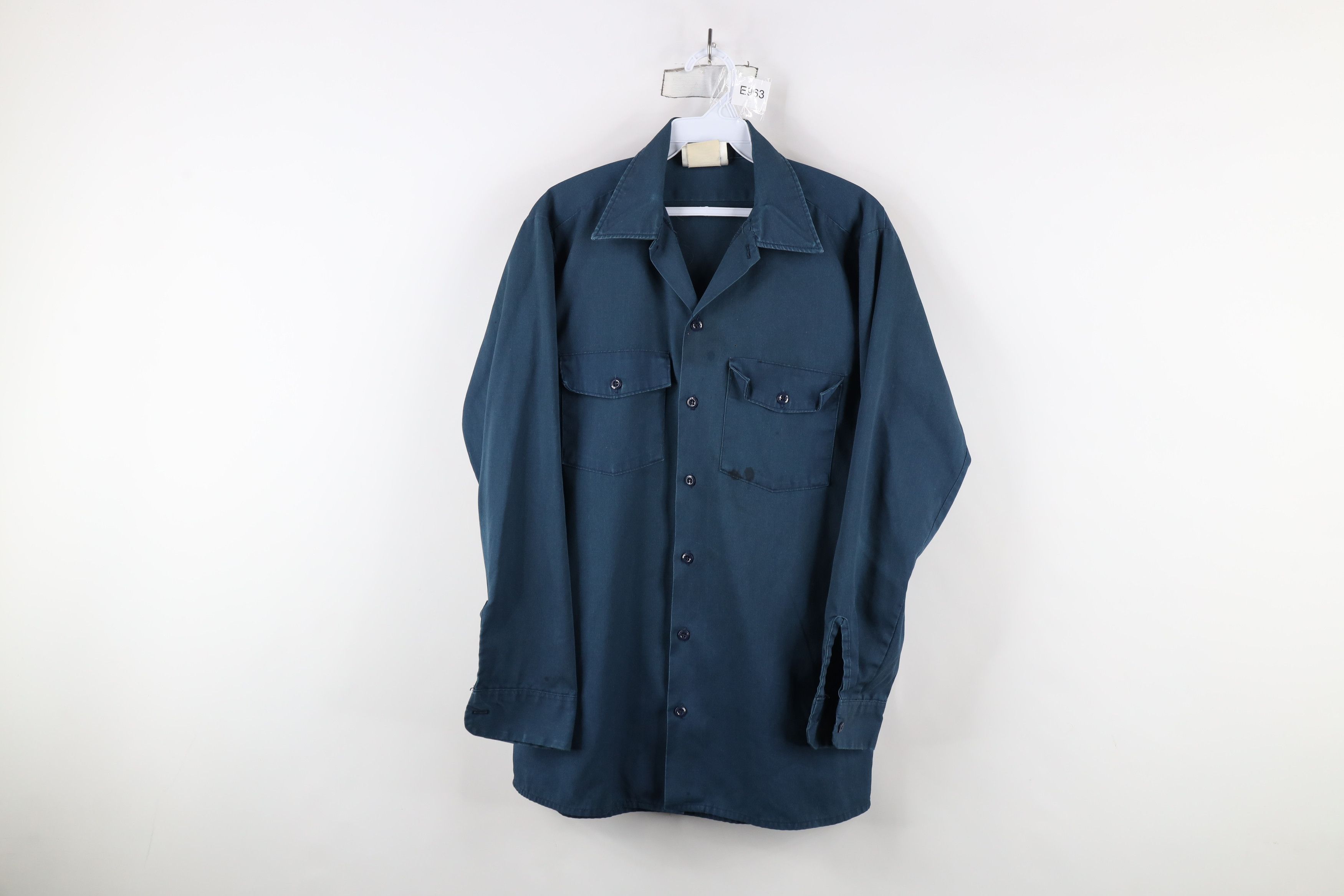 Dickies × Vintage Vintage 90s Dickies Workwear Button Shirt Teal USA Size US M / EU 48-50 / 2 - 1 Thumbnail