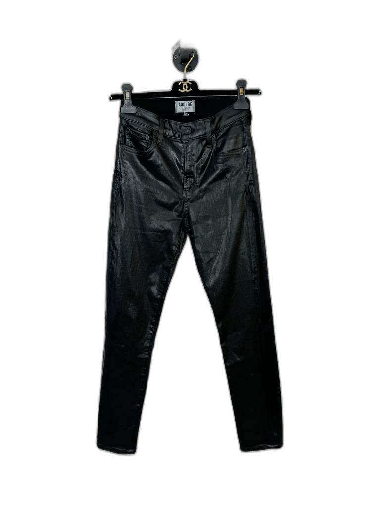 Vintage Agolde Black Leather Pants Size 25 Size 25" / US 0 / IT 36 - 1 Thumbnail