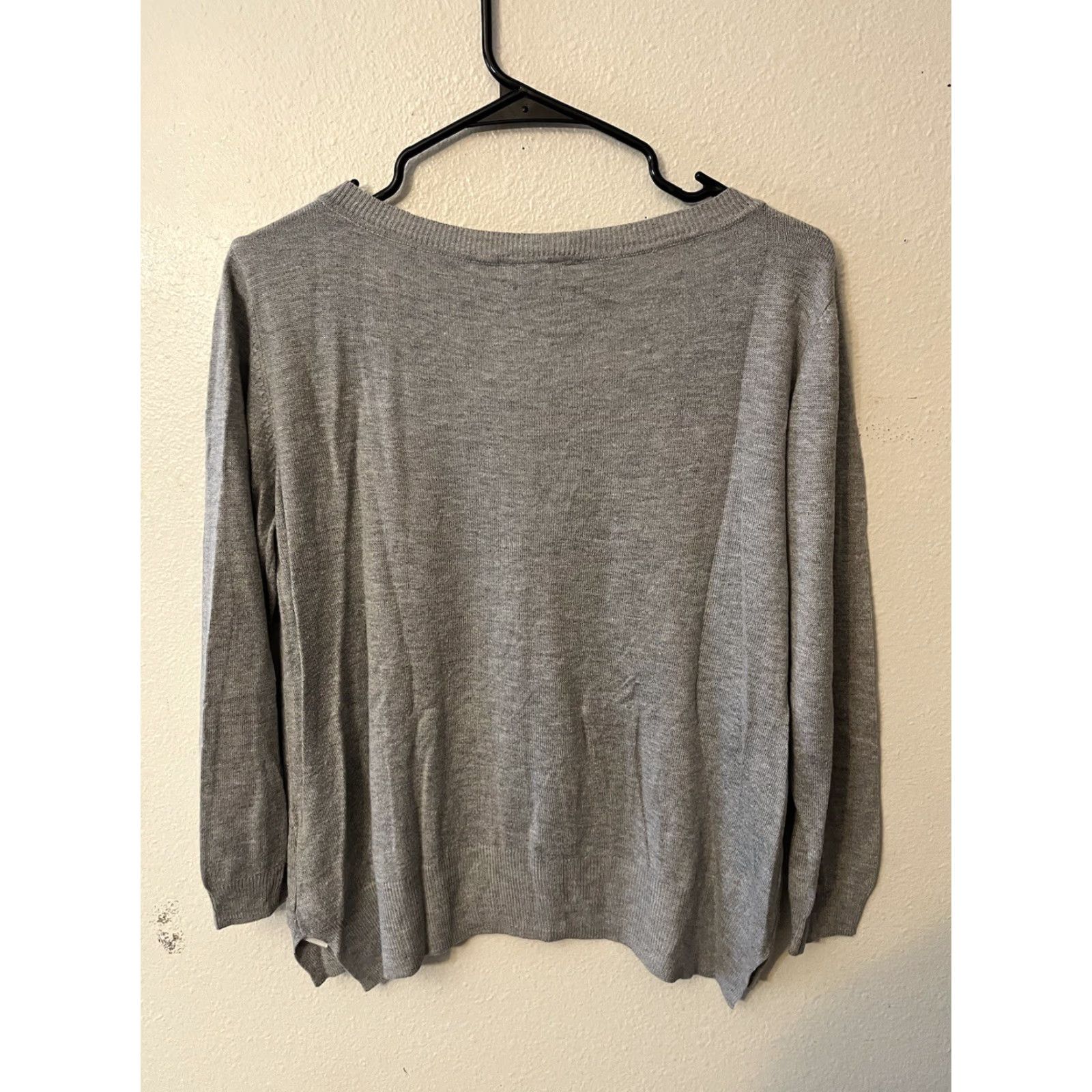 H&M VINTAGE H&M Womens Sweater Pullover Knit Crew Neck Long Sleeve Large Gray Cotton Blend 80s 90s Size L / US 10 / IT 46 - 3 Thumbnail