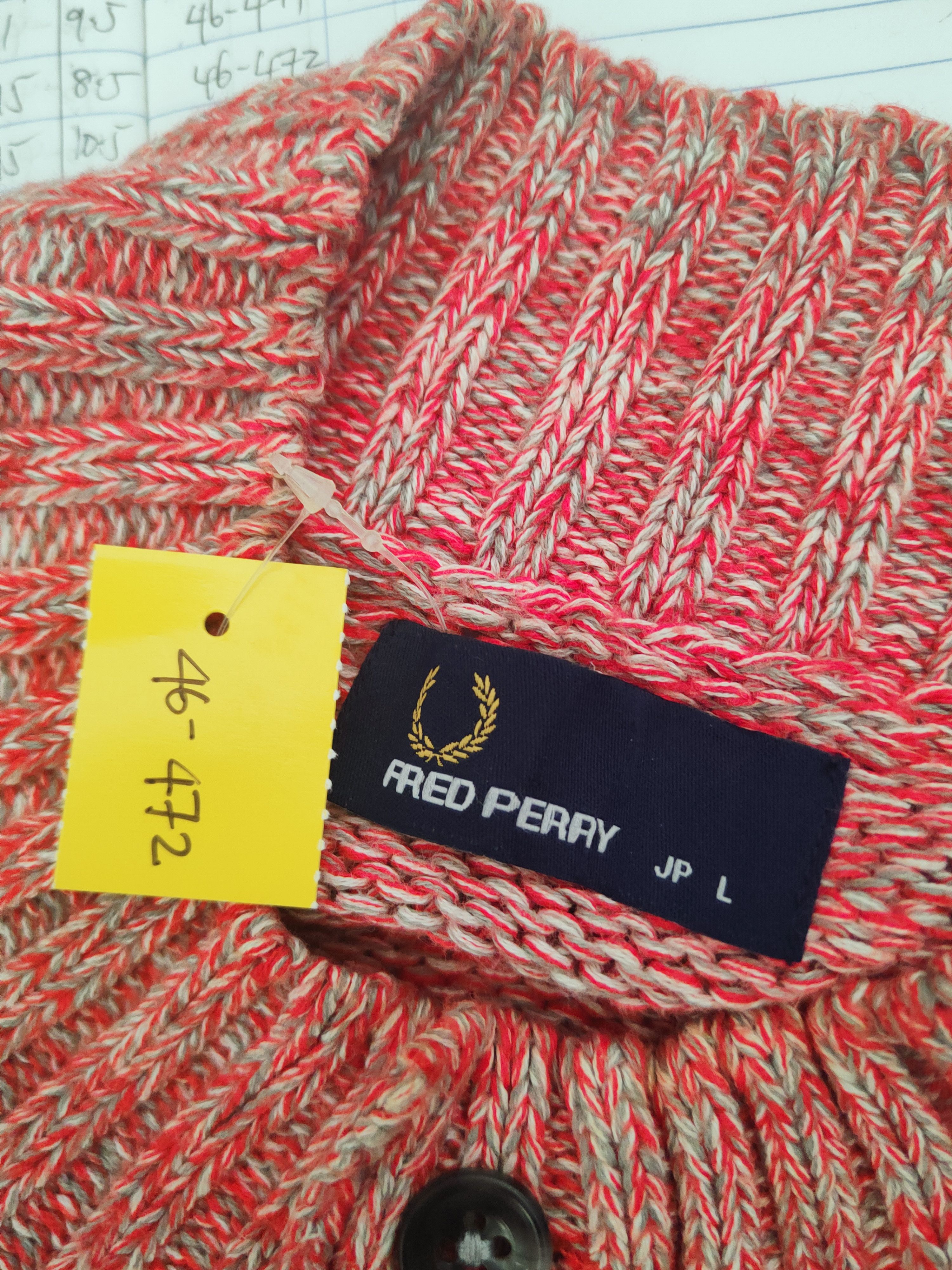 Fred Perry DL Fred Perry Red Knitwear Cardigans #46-472 Size US L / EU 52-54 / 3 - 15 Thumbnail