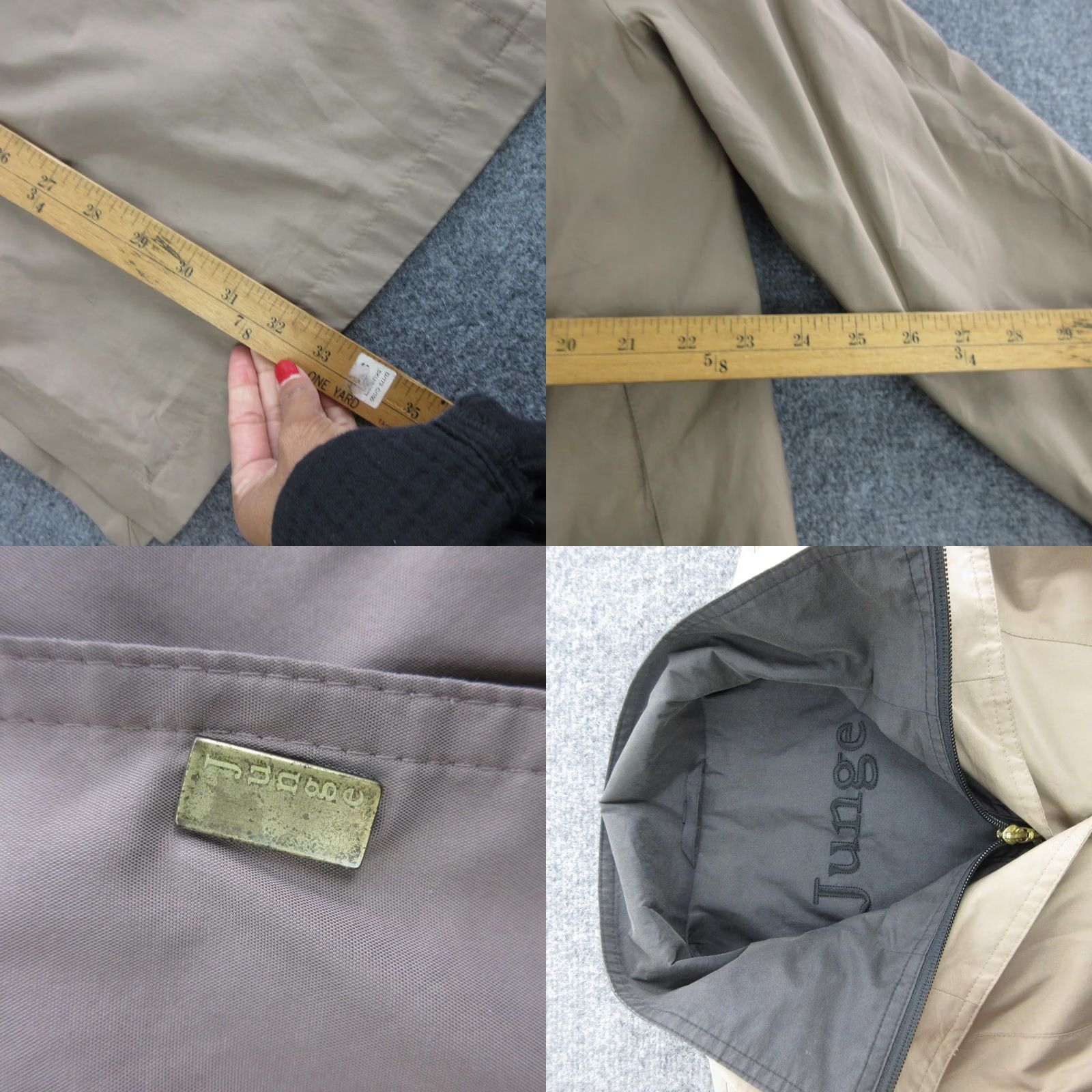 Rains Junge Coat Womens 6 Beige Microfiber Rain Mid Length Zip Pockets Collared Lined Size M / US 6-8 / IT 42-44 - 8 Thumbnail