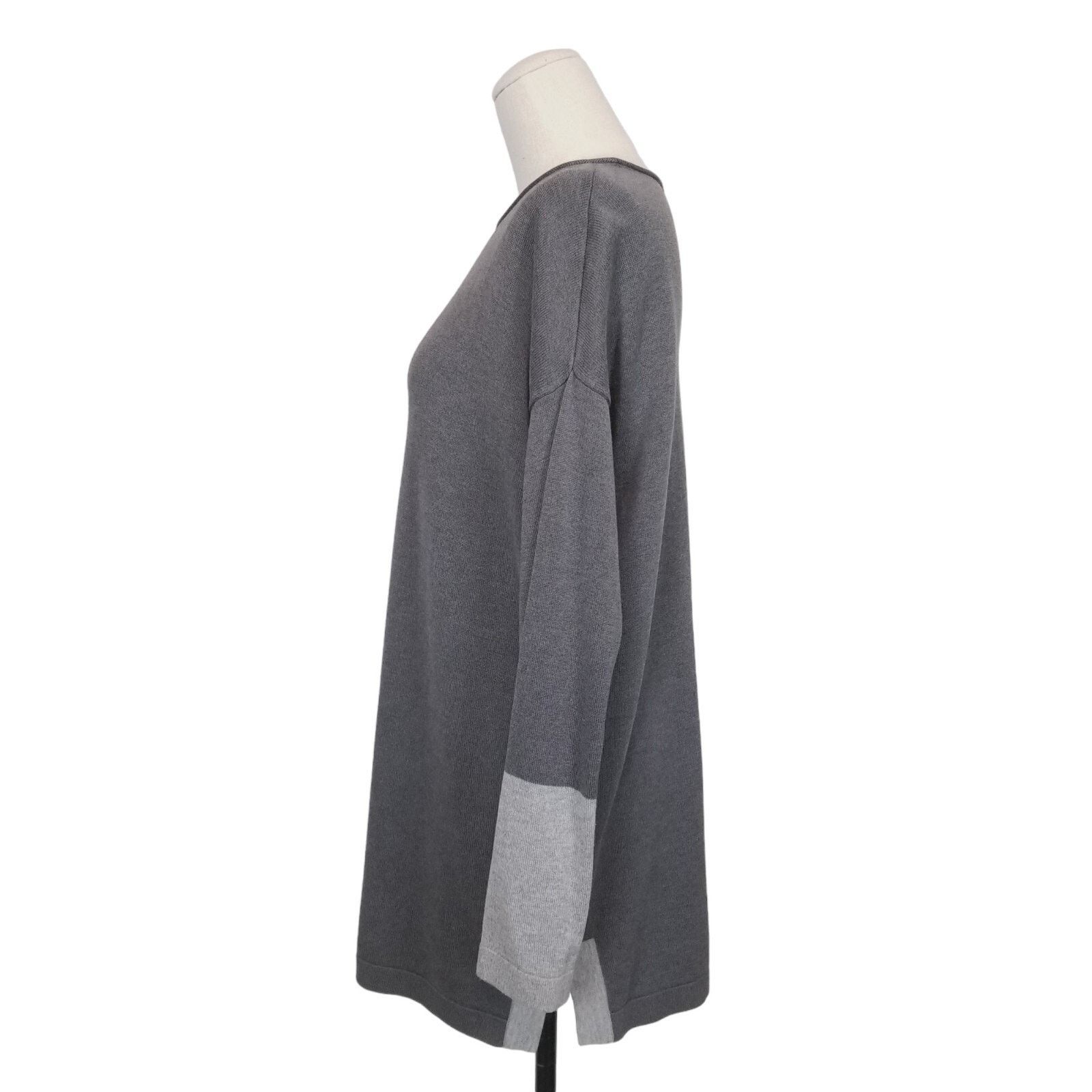 Eileen Fisher Eileen Fisher Silk Blend Colorblock Sweater Tunic Gray XS Size XS / US 0-2 / IT 36-38 - 3 Thumbnail