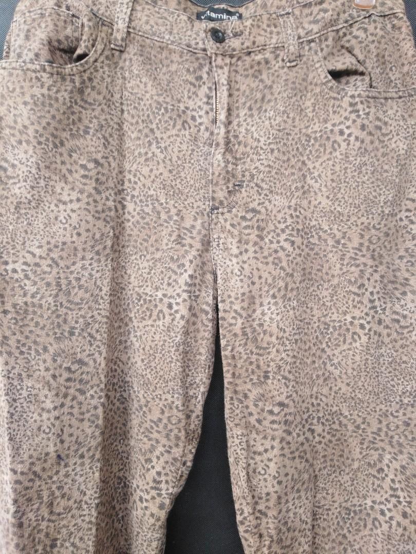 Designer Vitamina Italy Leopard Print Jeans Size US 32 / EU 48 - 2 Thumbnail