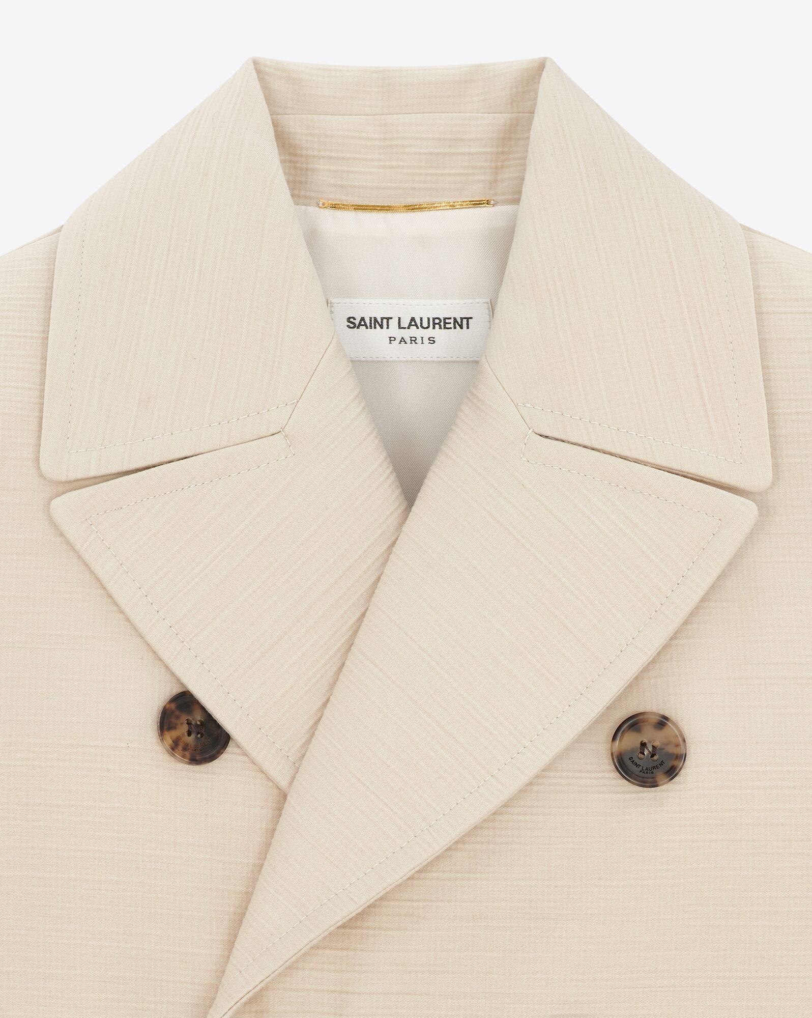 Saint Laurent Paris o1b1hav110425 Saharienne Jacket in Cotton and Wool in Beige Size S / US 4 / IT 40 - 4 Thumbnail