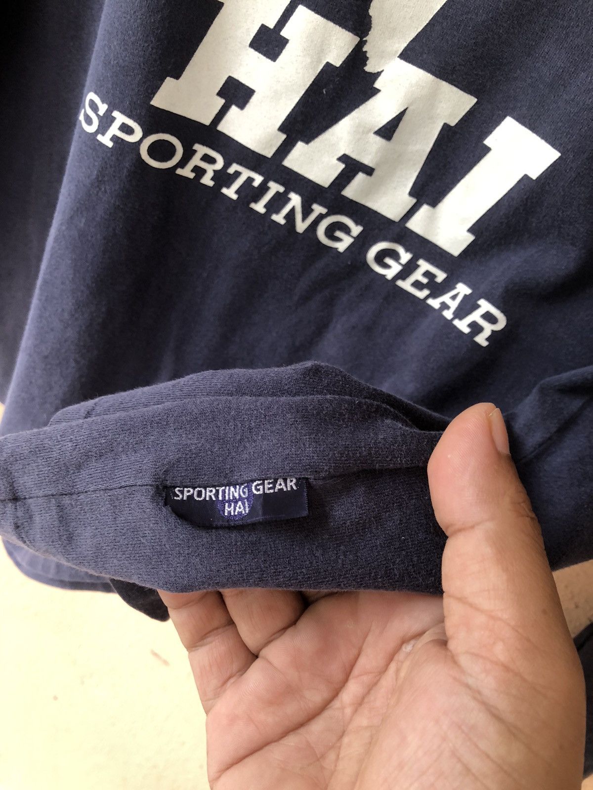 Hai Sporting Gear × Japanese Brand × Vintage Vitamin HAI Sporting Gear Big Logo Faded LS Shirt Size US L / EU 52-54 / 3 - 8 Thumbnail