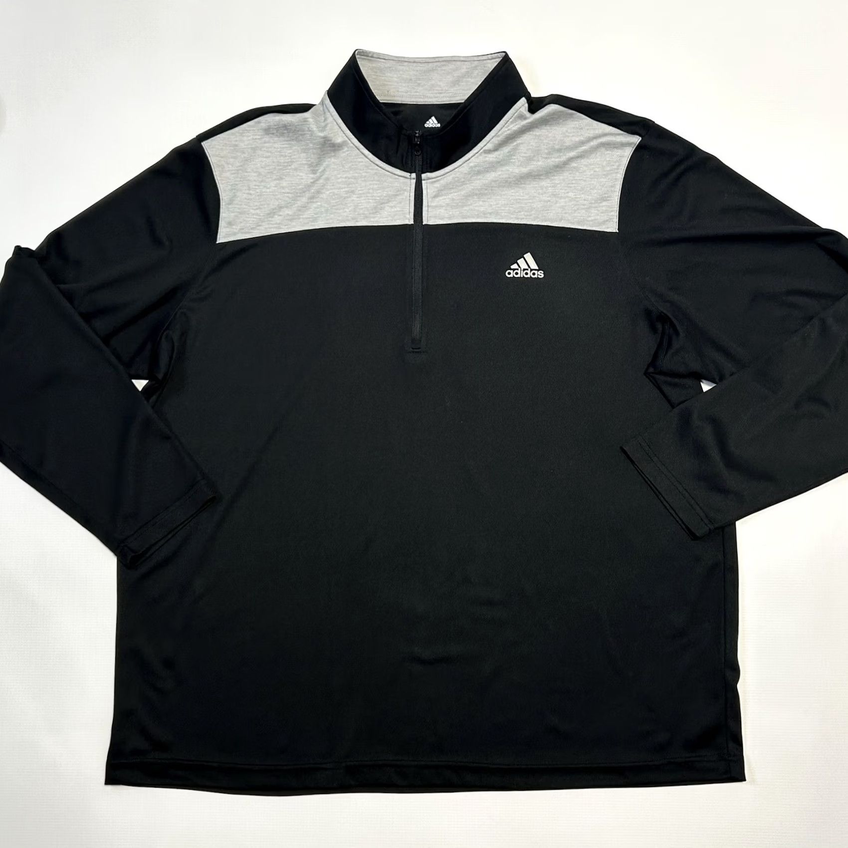 Adidas Adidas Golf Men's 2XL Lightweight UPF 1/4 Zip Long Sleeve Pullover Black Gray Shirt Size US XXL / EU 58 / 5 - 3 Thumbnail