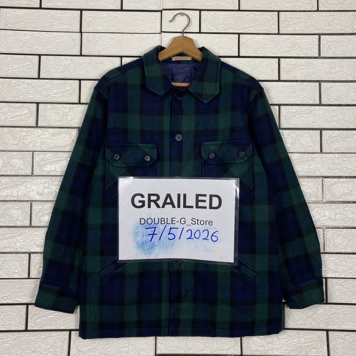 Issey Miyake Vintage Wool Chore Jacket Madison Tartan Design Check Size US L / EU 52-54 / 3 - 1 Thumbnail