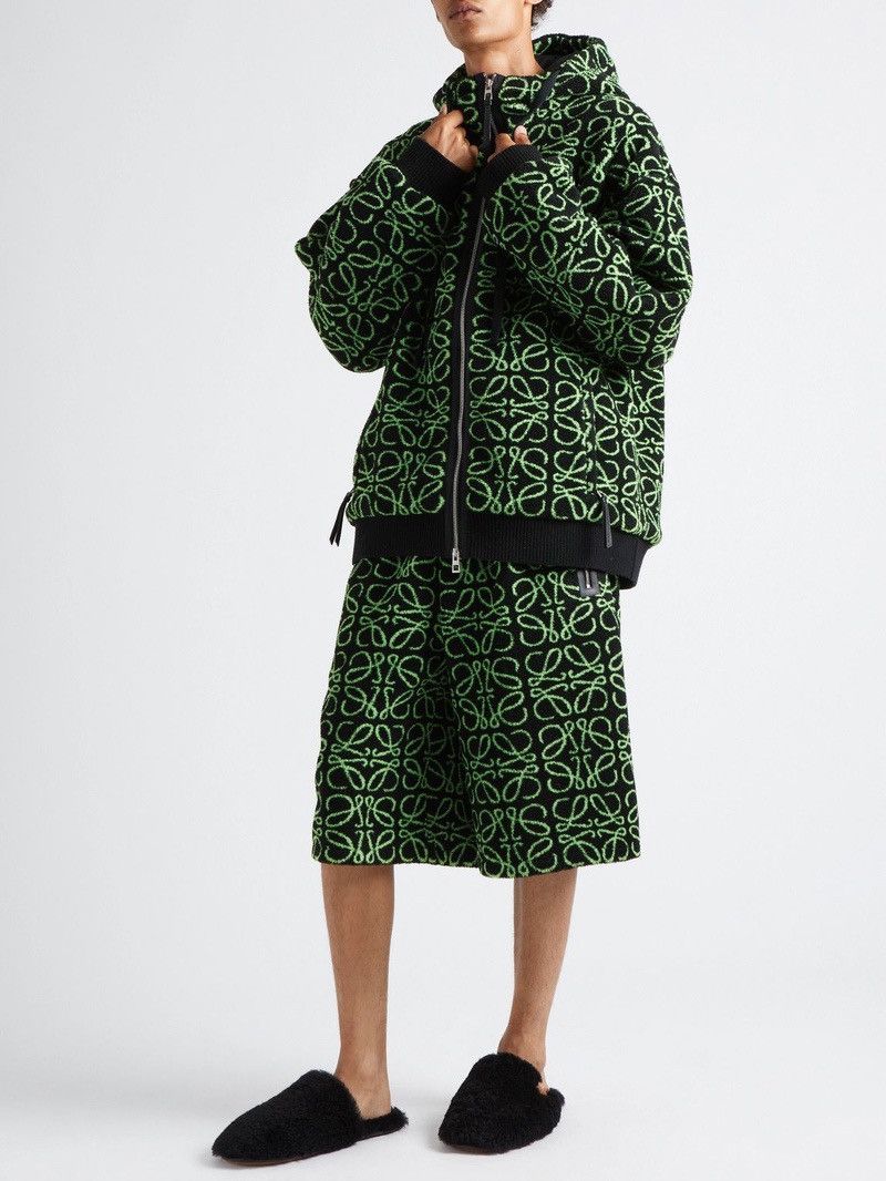 Loewe LOEWE Oversized Leather-Trimmed Jacquard Fleece Parka Size US L / EU 52-54 / 3 - 2 Thumbnail