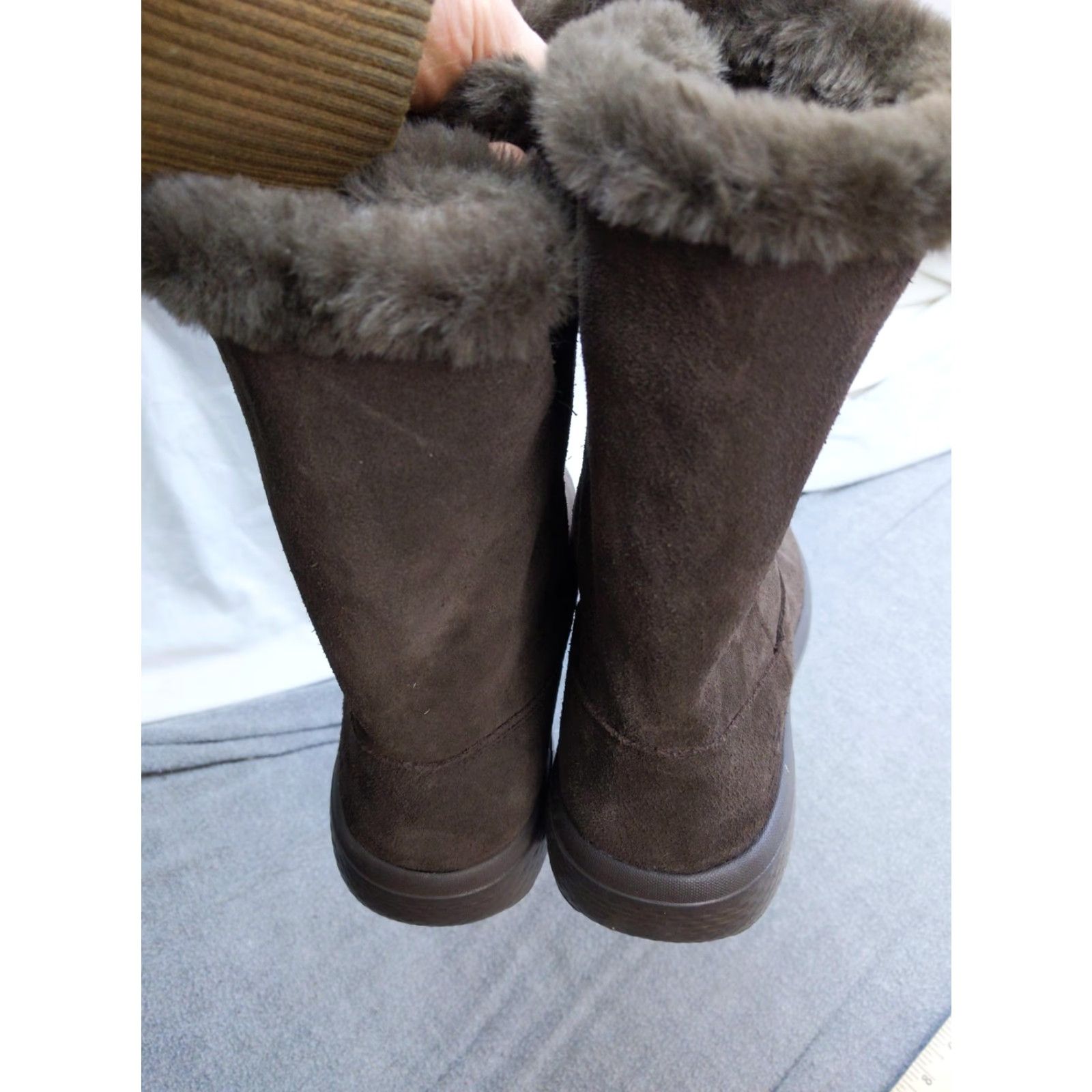 SKECHERS Skechers Boots Womens Size 11 Brown Suede Faux Fur Mid Calf Winter Size US 11 / IT 41 - 5 Thumbnail
