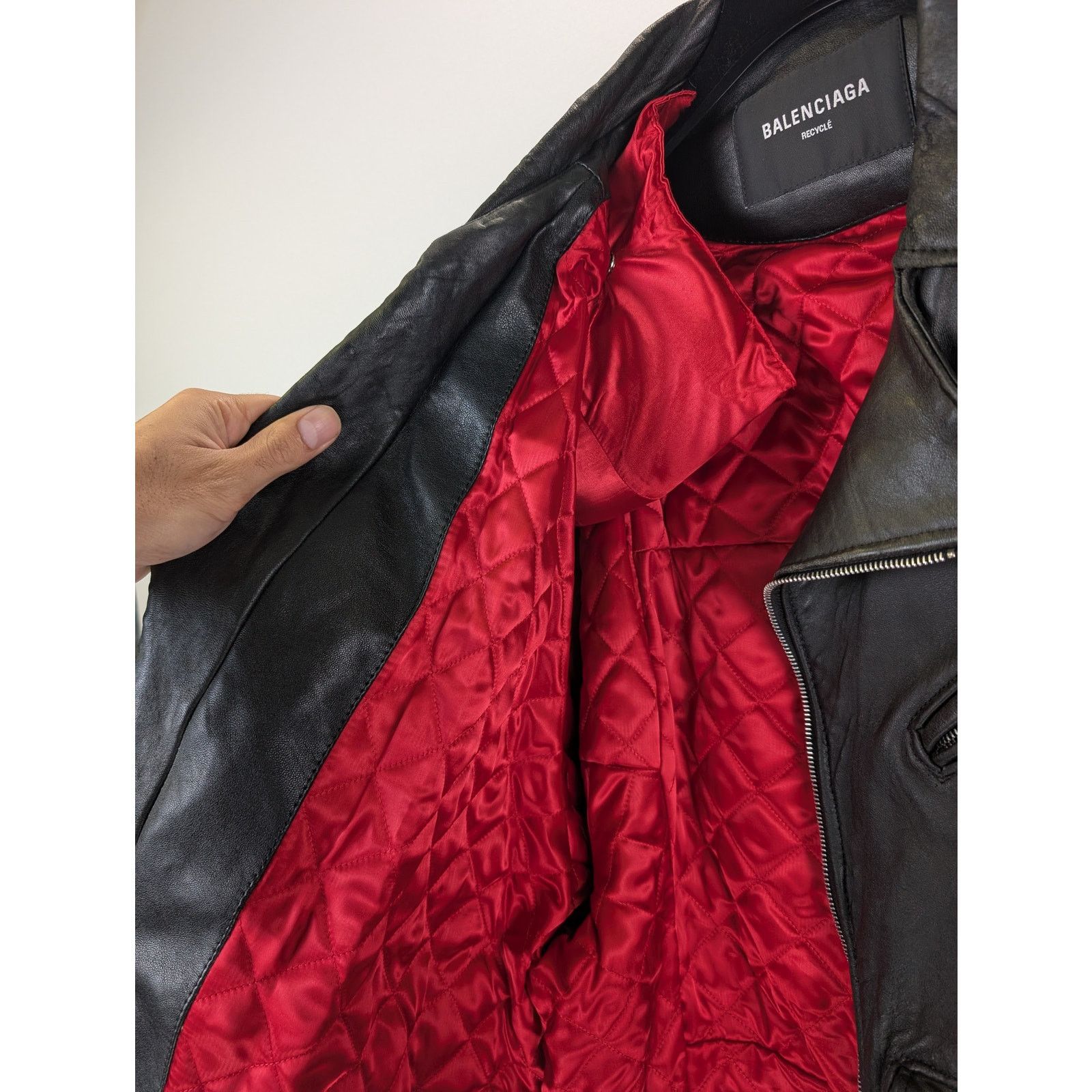 Balenciaga o1rshd1 Upcycled Biker Jacket in Black Size US M / EU 48-50 / 2 - 9 Thumbnail