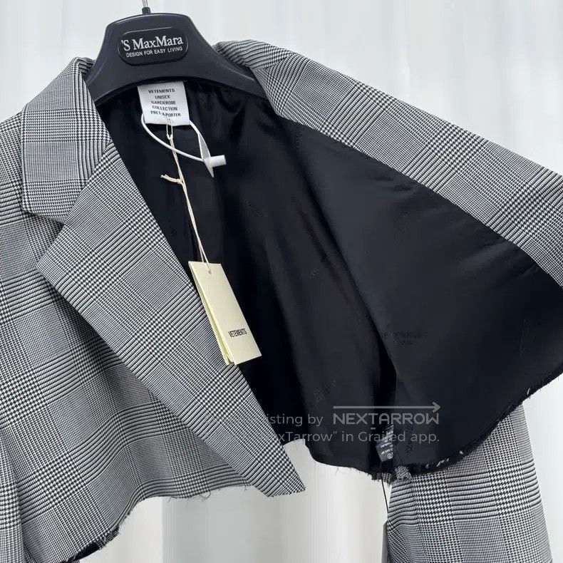 Vetements Vetements Patch Lettering Short Checkered Blazer Jacket Size S / US 4 / IT 40 - 6 Thumbnail