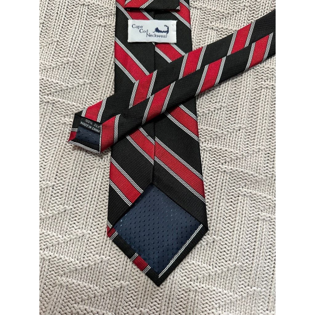 Other Cape Cod red and black striped silk tie Size ONE SIZE - 2 Thumbnail