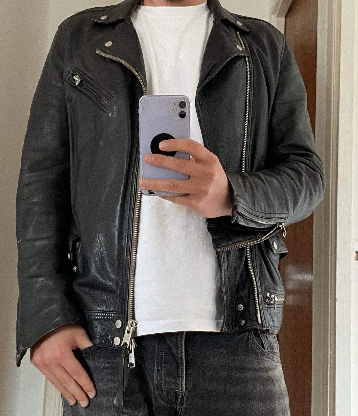 Allsaints **RARE** Clay Leather Biker Jacket Size US M / EU 48-50 / 2 - 5 Thumbnail