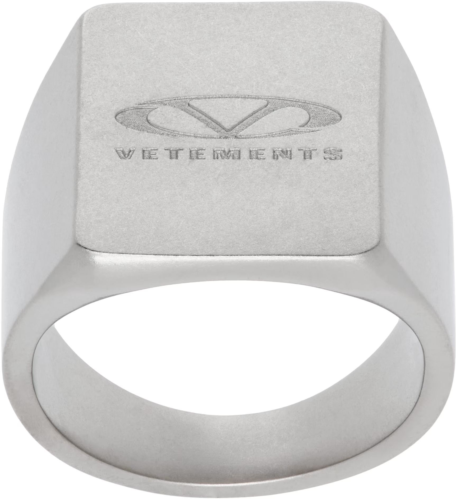 Vetements VETEMENTS Silver Oval Logo Ring Size ONE SIZE - 1 Thumbnail