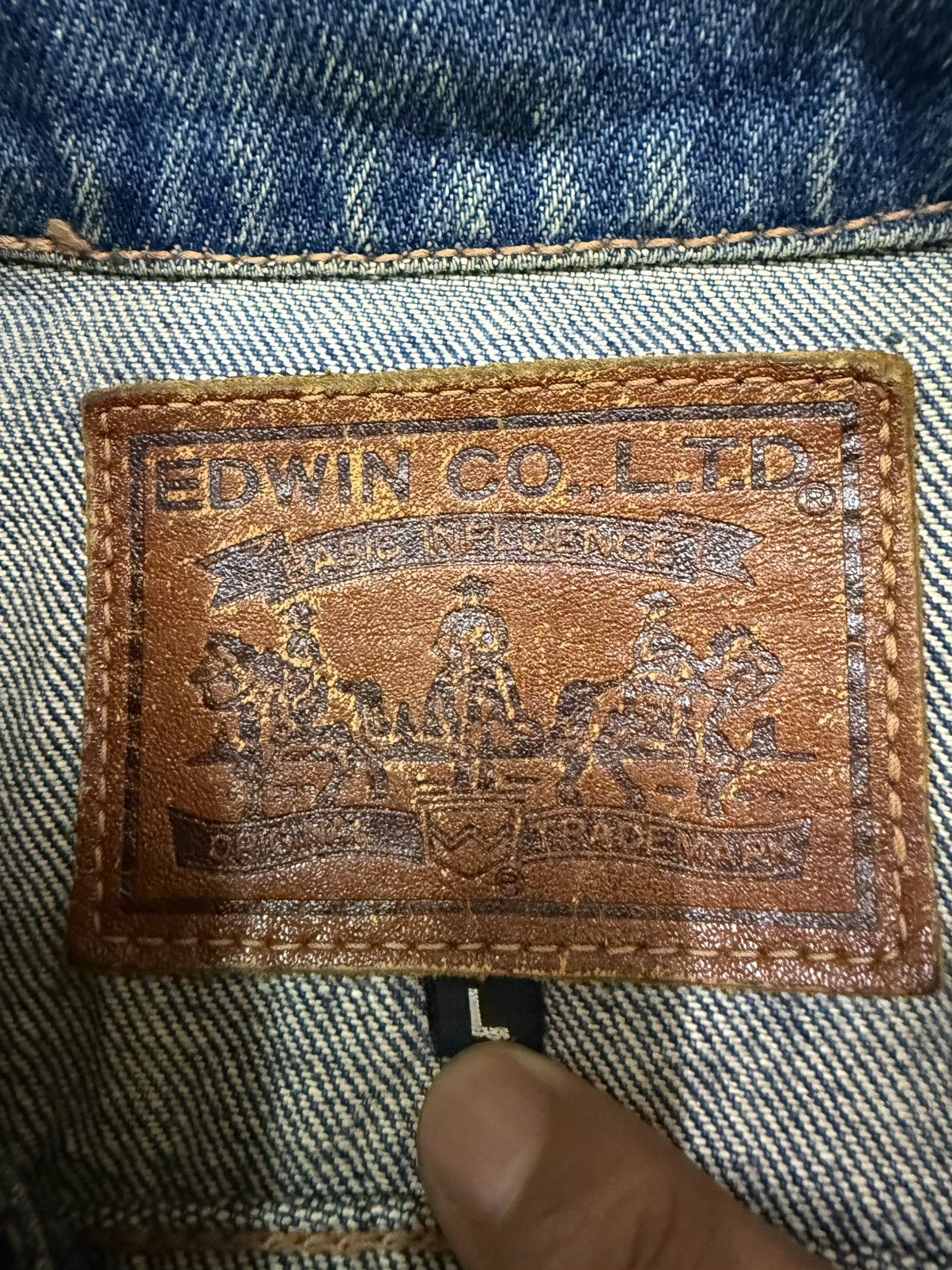 Edwin Vintage 80s Edwin Distressed Denim Trucker Jacket Jeans Size US S / EU 44-46 / 1 - 8 Thumbnail