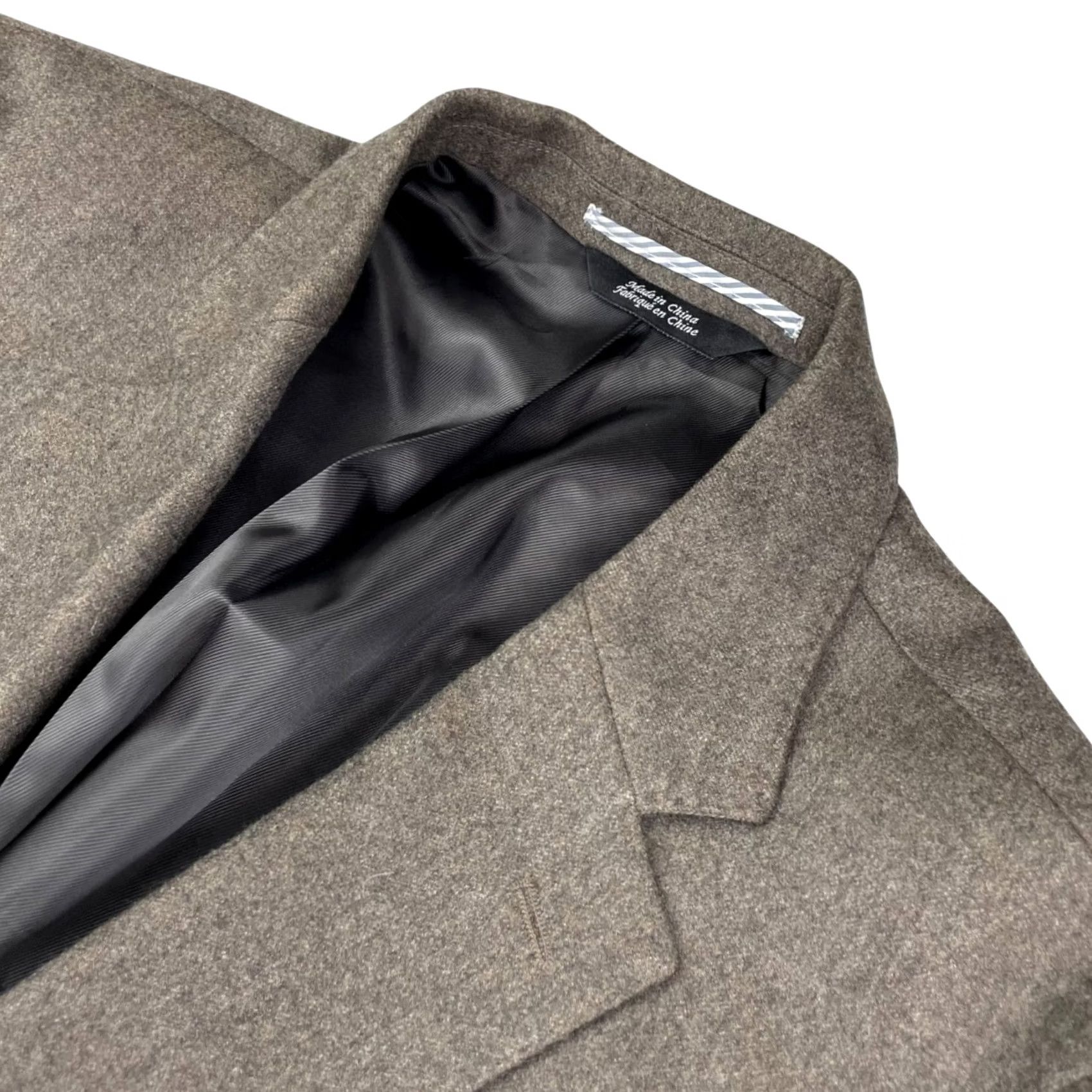 Saks Fifth Avenue Saks Fifth Avenue Blazer Men’s 40R Wool Brown Slim 2-Button Double-Vented Notch Lapel Regular Fit Dress Jacket Size 40R - 2 Thumbnail